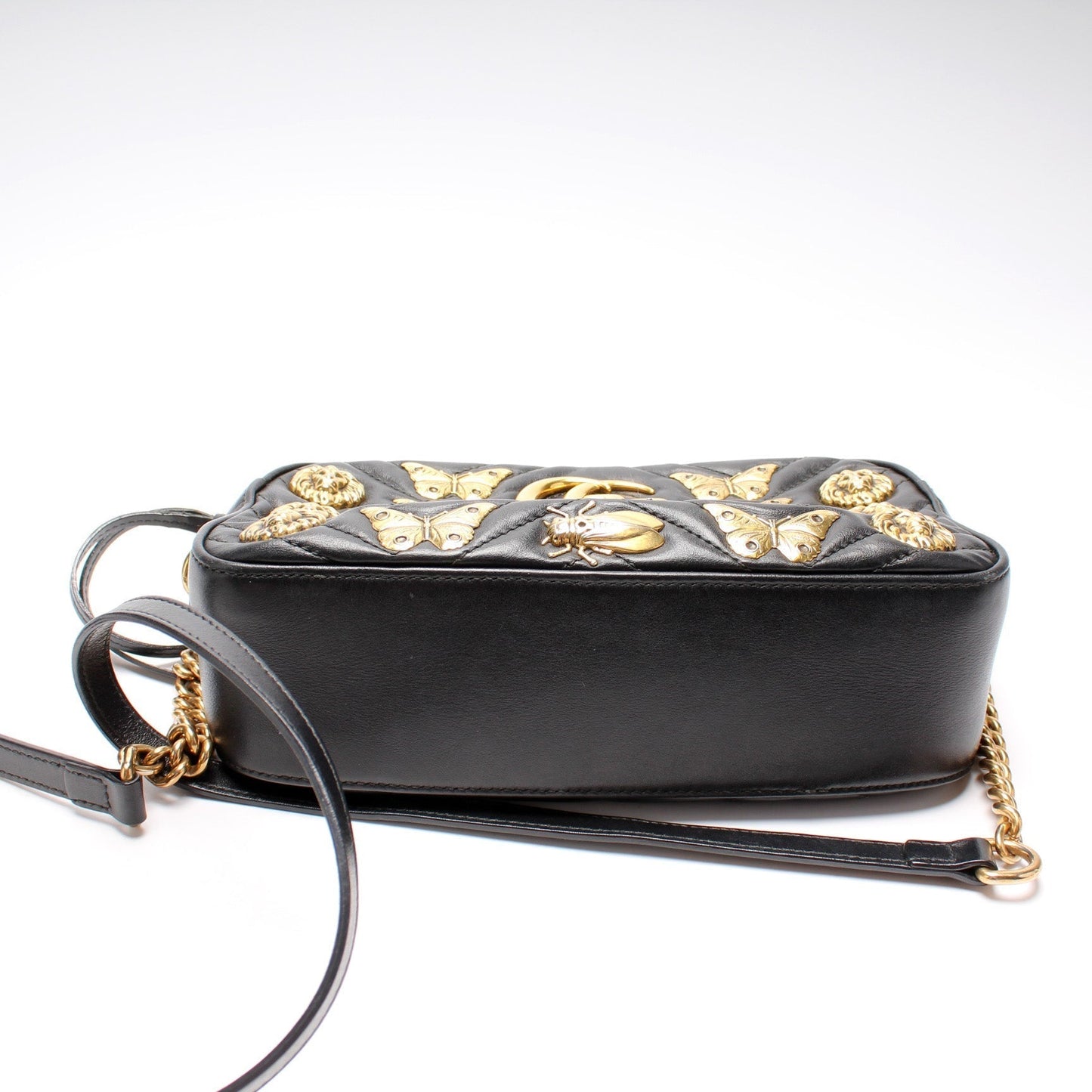Gucci 447632 Marmont Small Leather Camera Animal Studs Bag