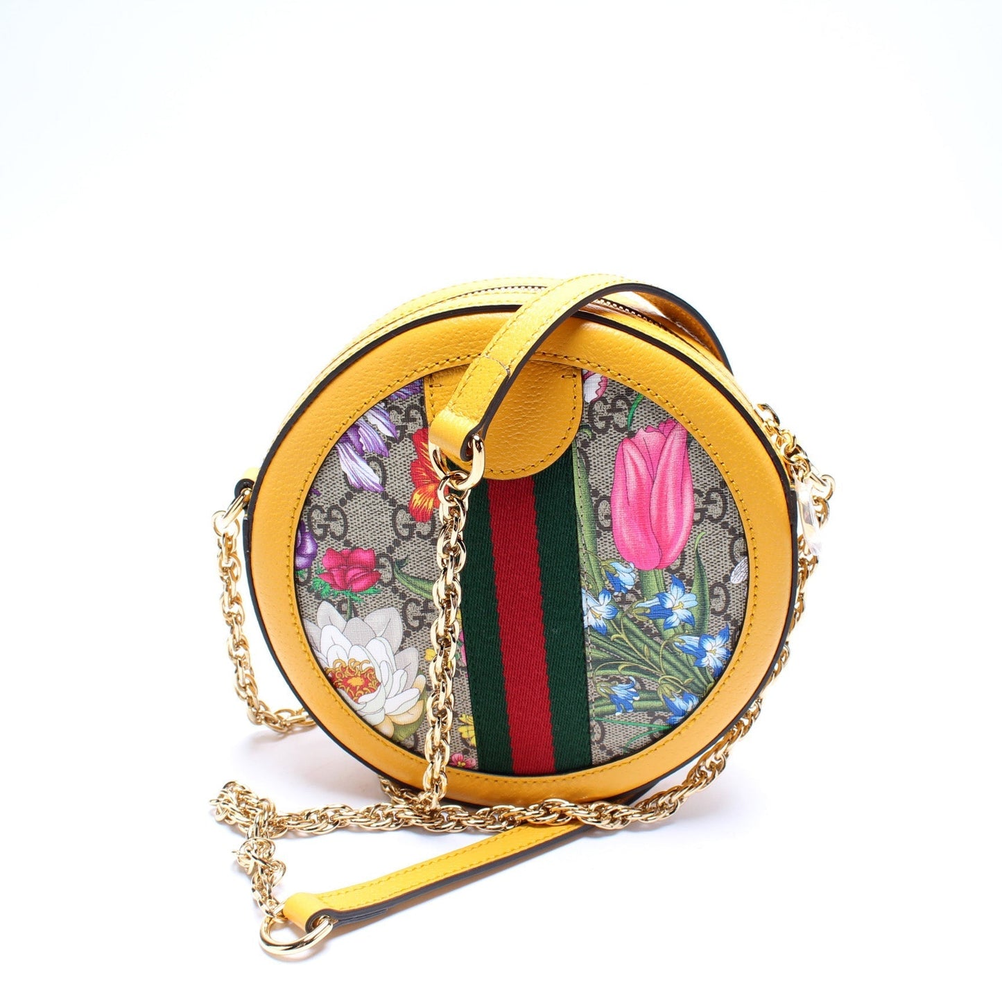 Gucci 550618 Ophidia GG Flora Round Small Crossbody Bag