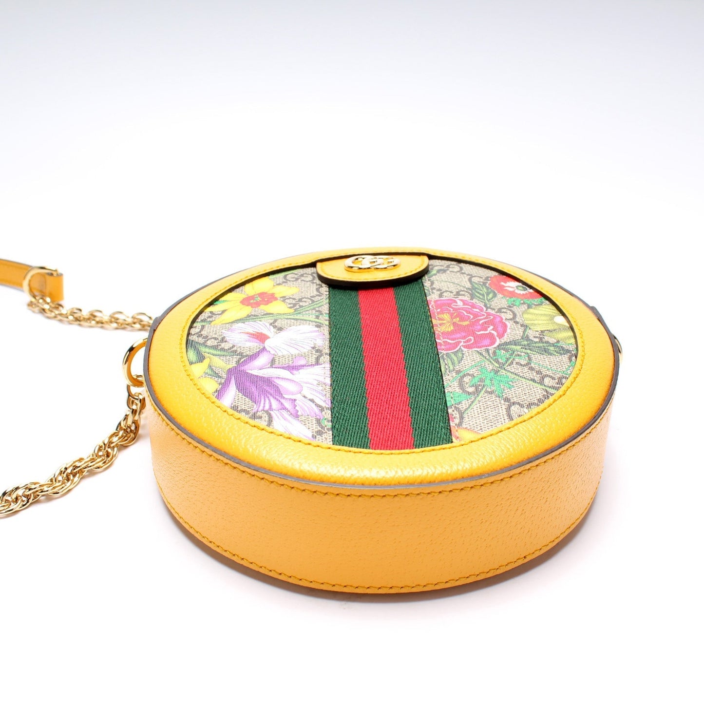 Gucci 550618 Ophidia GG Flora Round Small Crossbody Bag