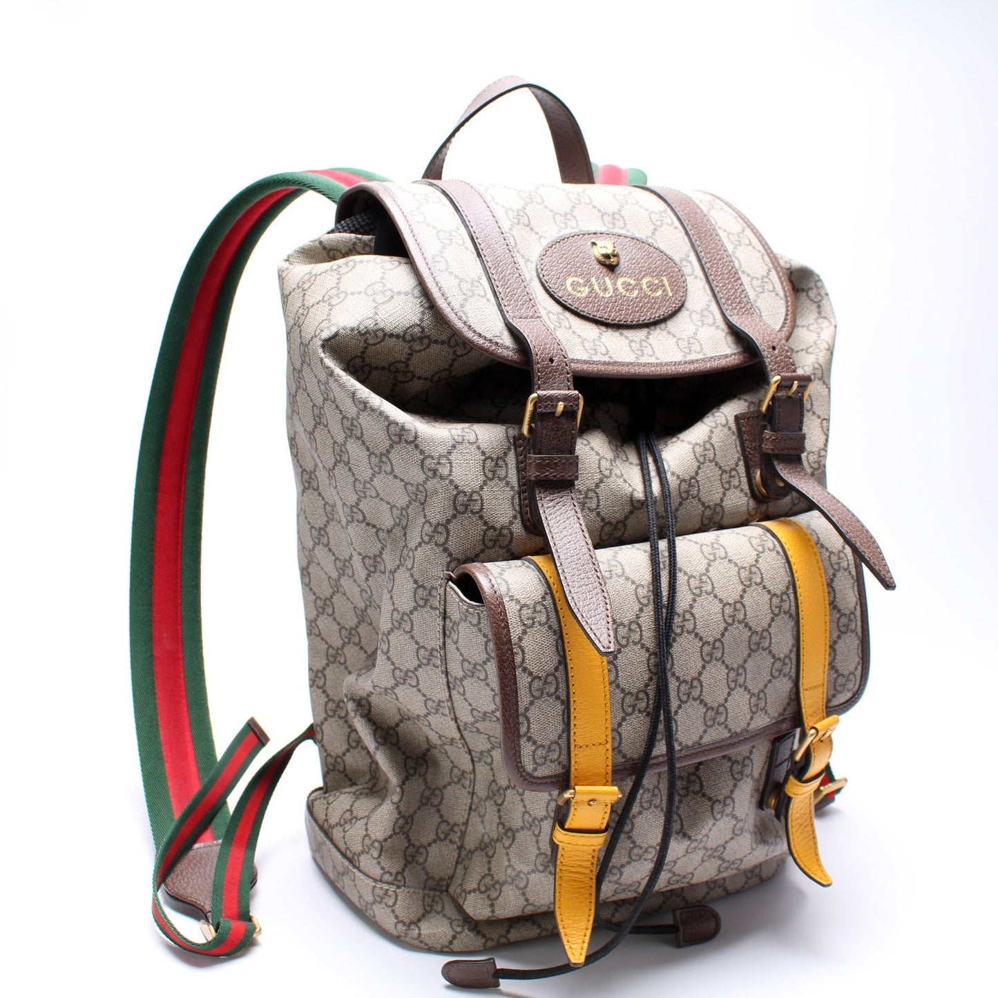 Gucci 473869 GG Soft Supreme Neo Vintage Drawstring Backpack Bag