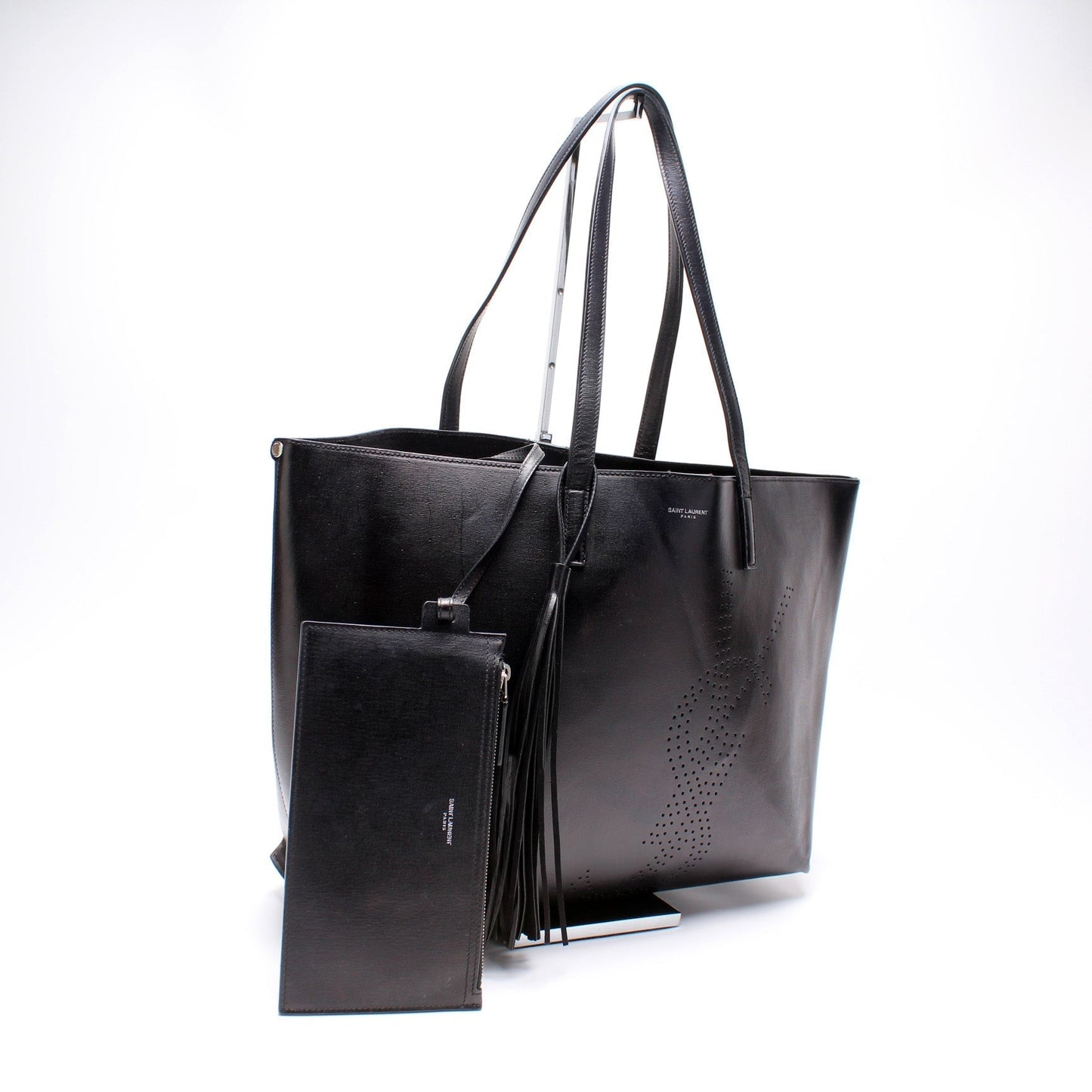 Saint Laurent Perforated Logo Shopper Tote Bag