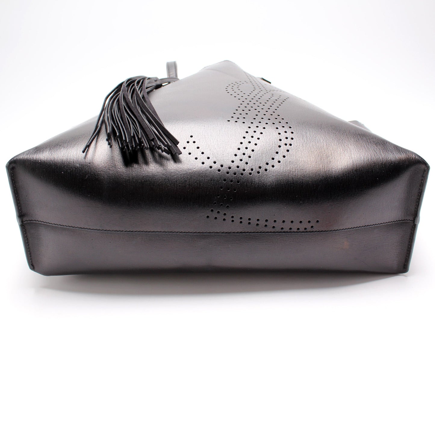 Saint Laurent Perforated Logo Shopper Tote Bag