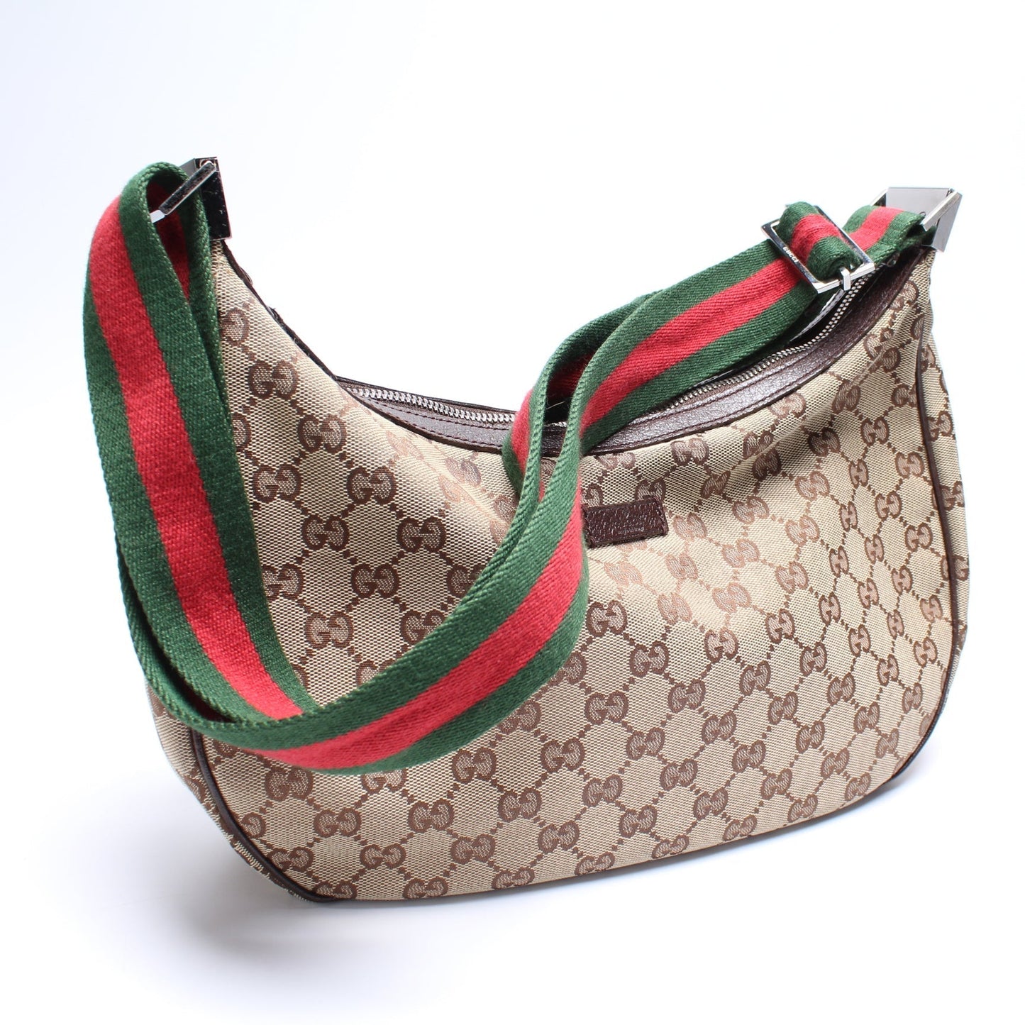 Gucci 122790 Shelly Web Crossbody GG Canvas Bag