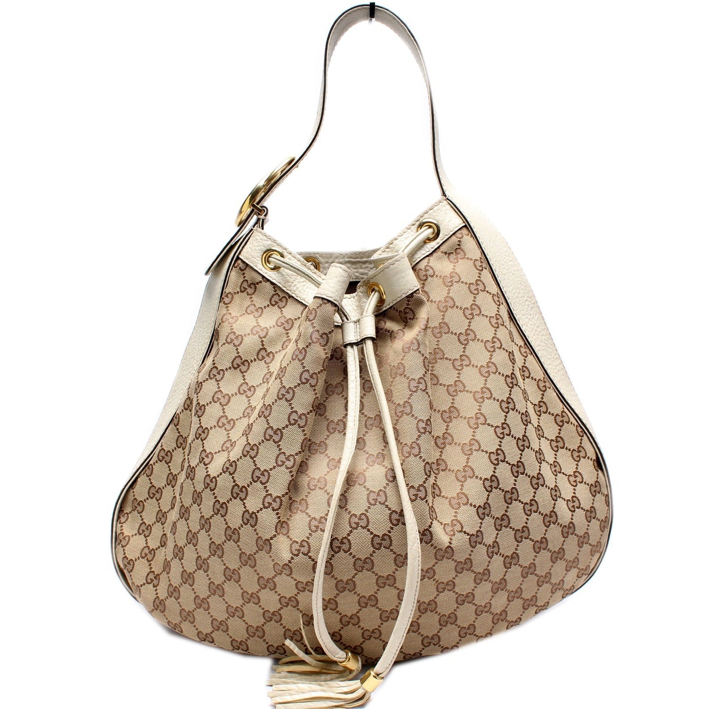 Gucci 223951GG Canvas Interlocking Icon Drawstring Hobo Bag