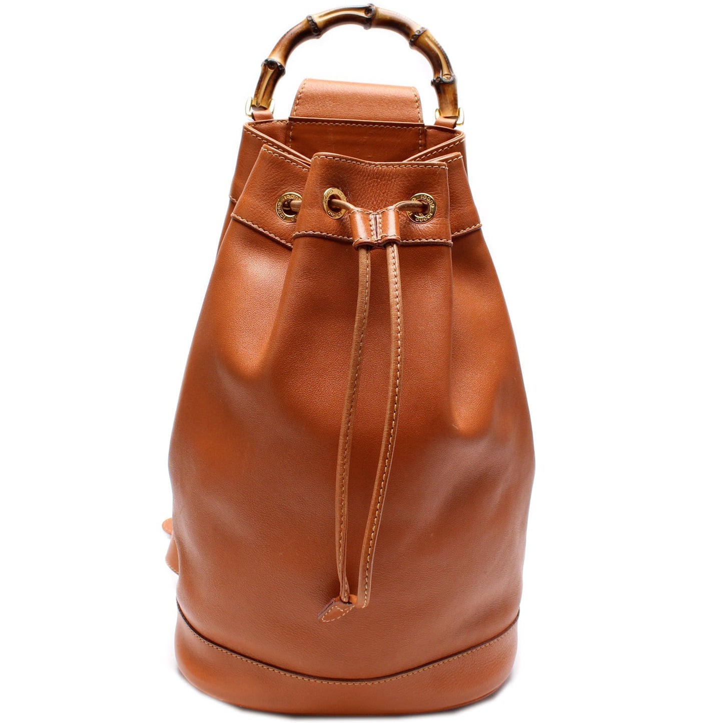 Gucci 003-113 Bamboo Leather Drawstring Sling Vintage Bag