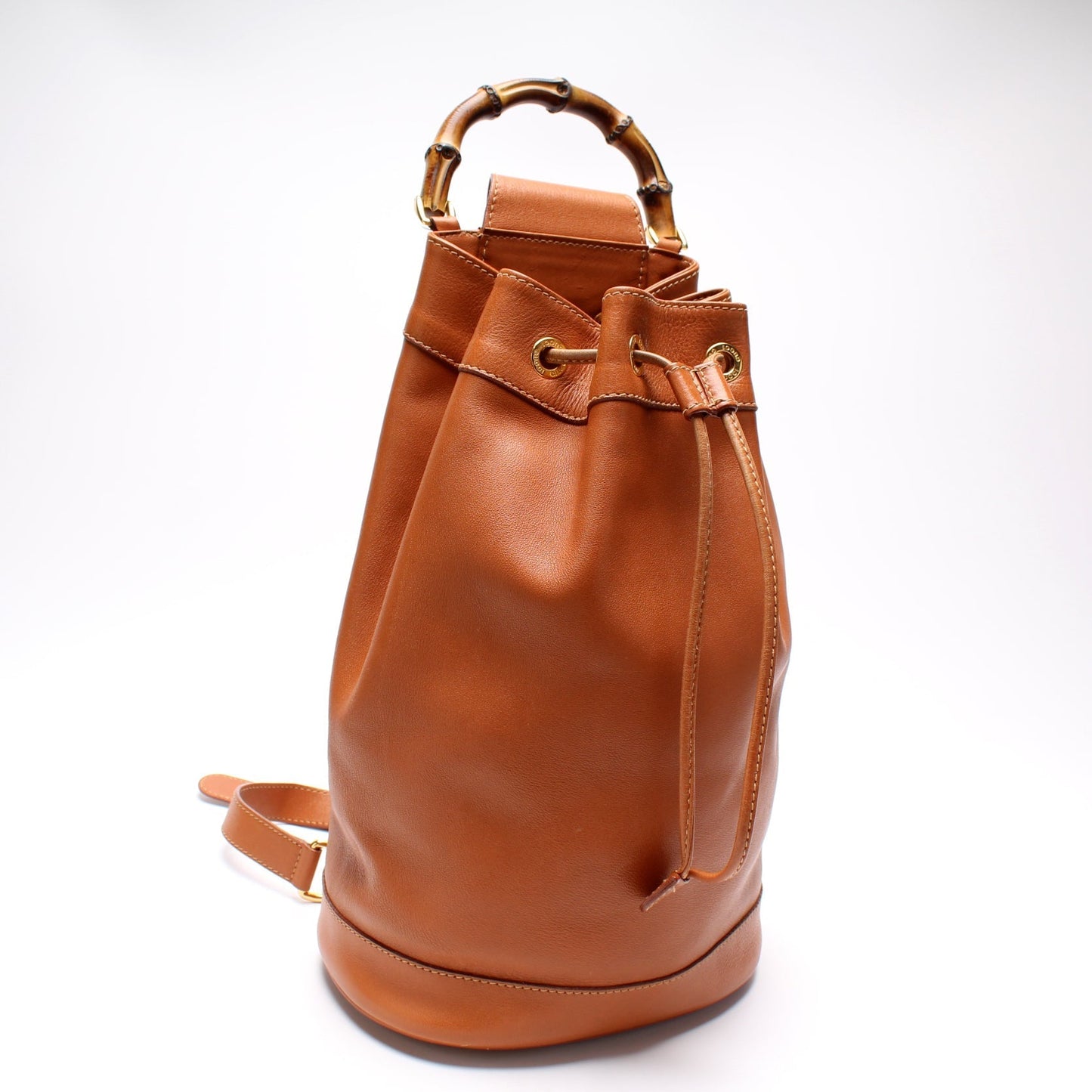 Gucci 003-113 Bamboo Leather Drawstring Sling Vintage Bag