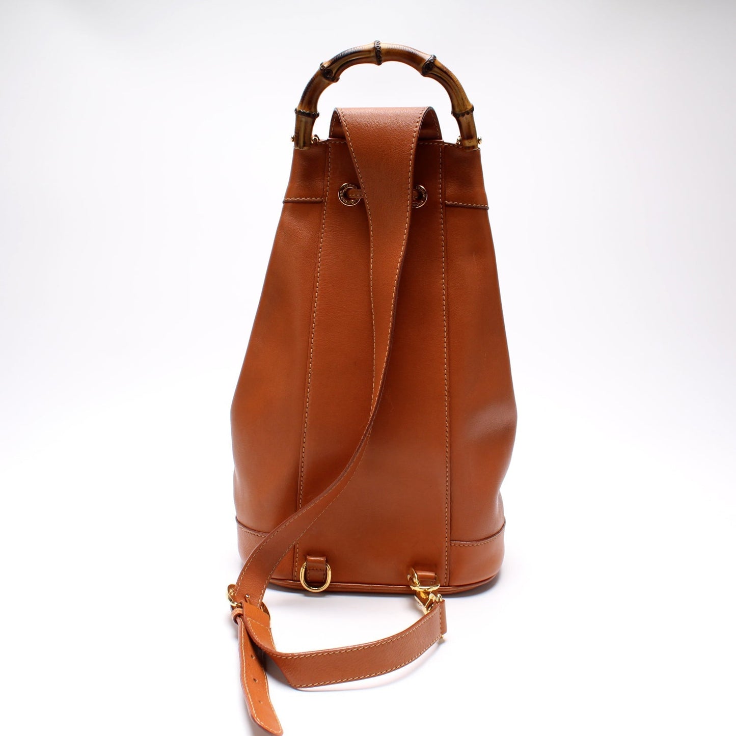 Gucci 003-113 Bamboo Leather Drawstring Sling Vintage Bag