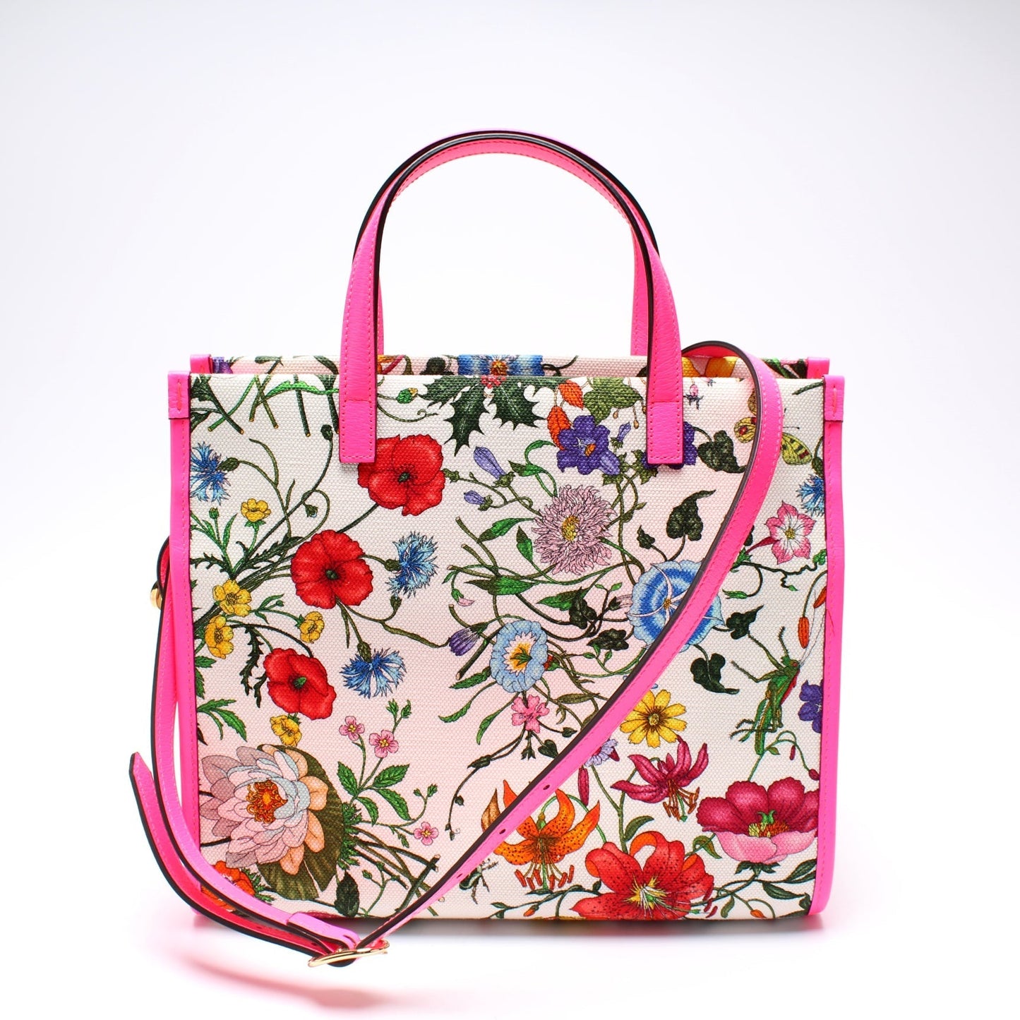 Gucci 550141 Canvas Flora Tote Medium Bag