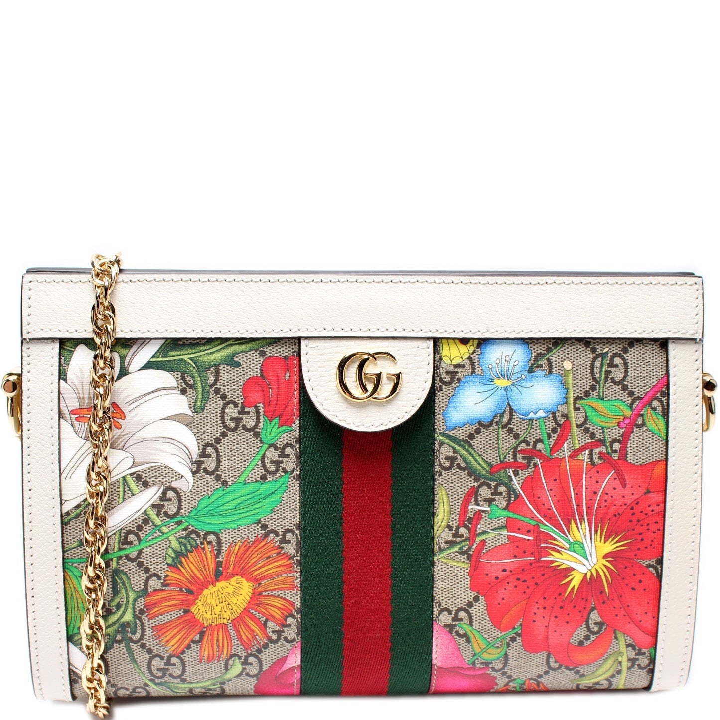 Gucci 503877 GG Supreme Flora Ophidia Small Chain Bag