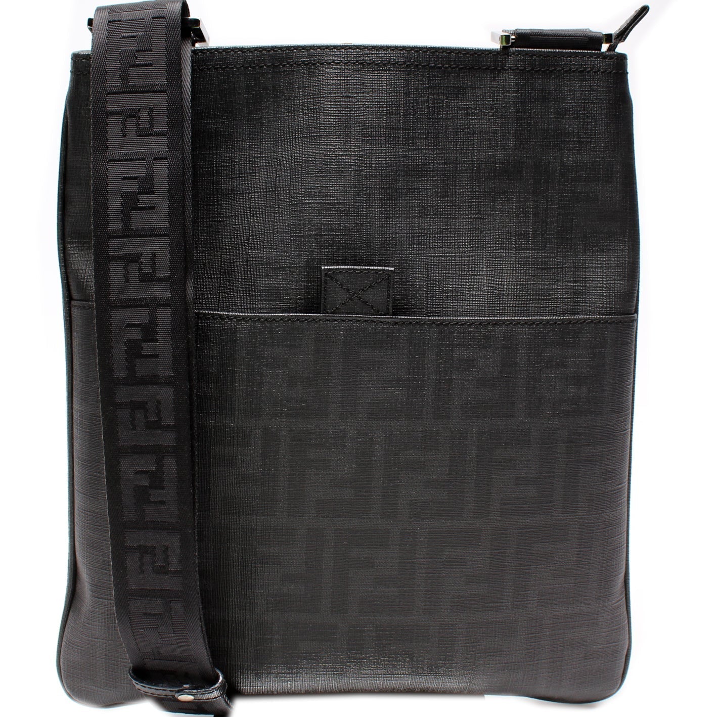 Fendi Spalmati Zucca Flat Messenger Bag