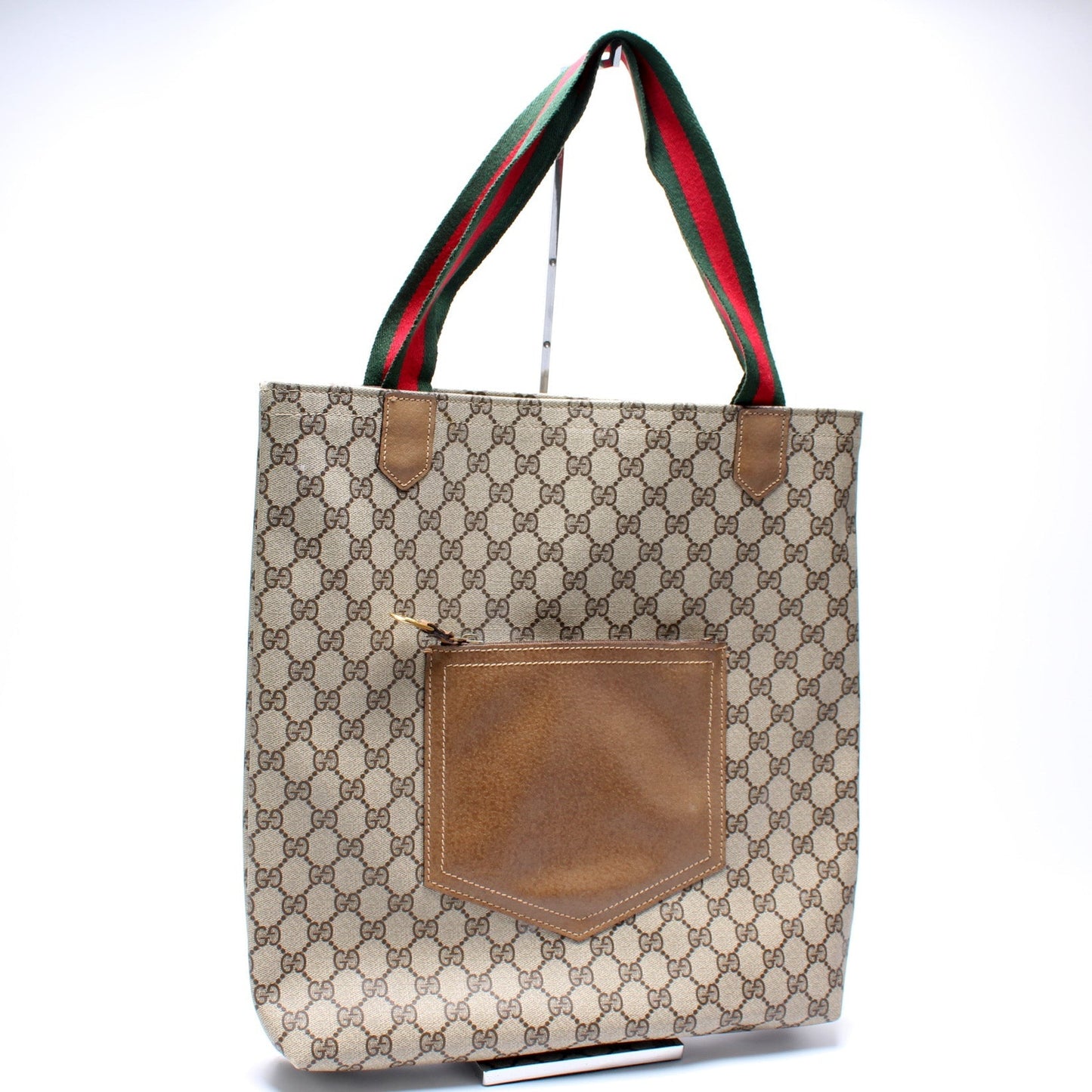 Gucci GG Supreme Vertical Front Pocket Tote Vintage Bag