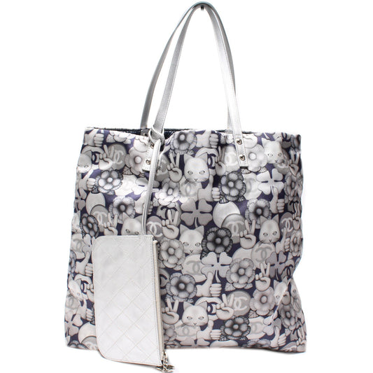 Chanel Emoticon Nylon Shopping Tote Bag