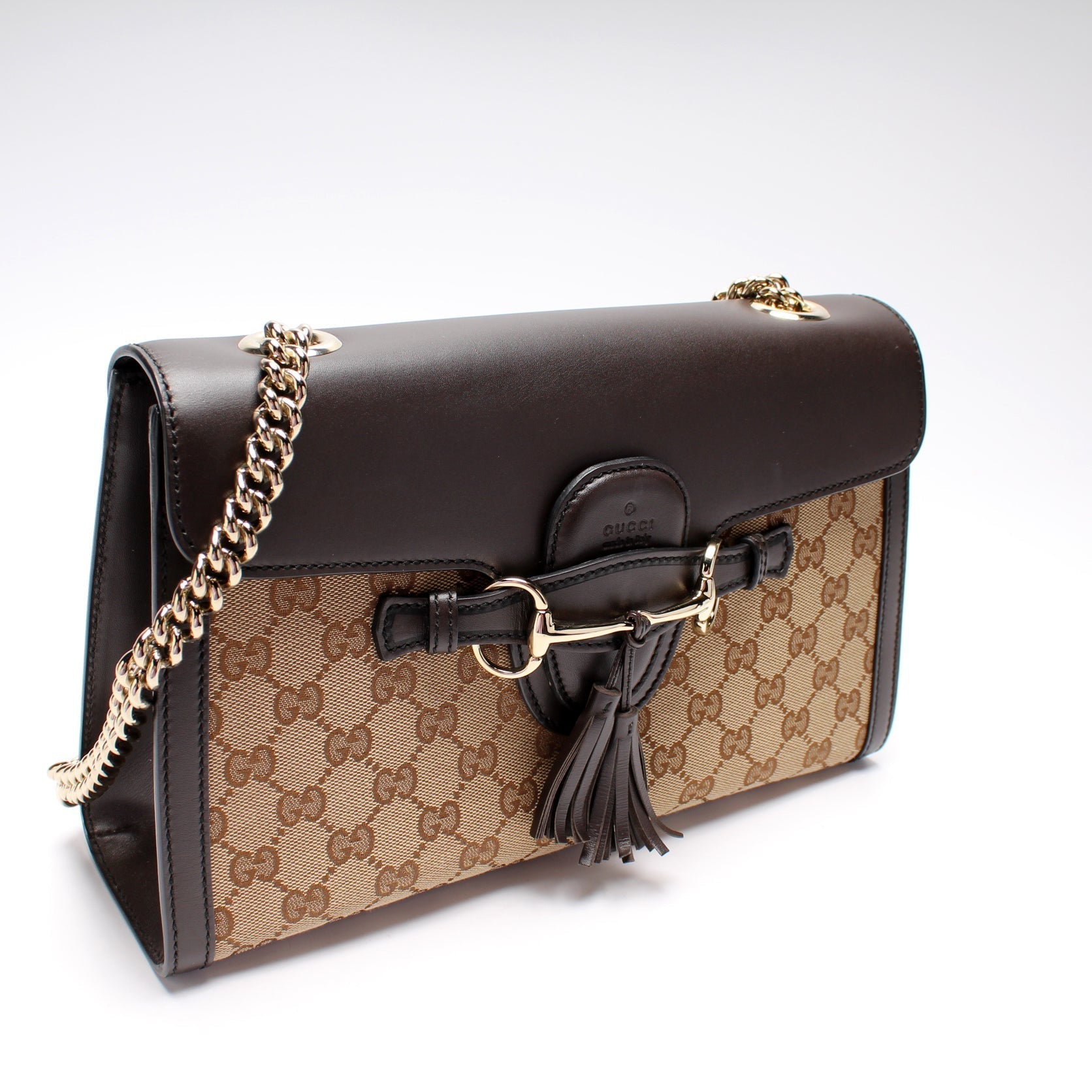 Gucci Leather Canvas Shoulder Bag