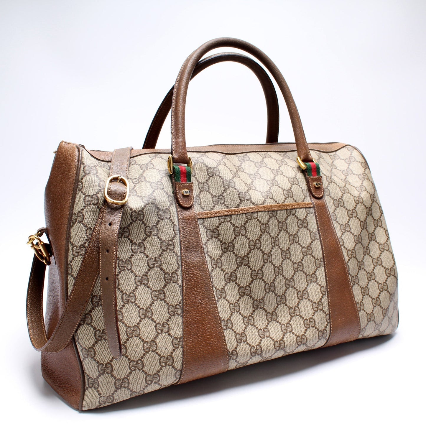 Gucci 111.02.073 GG Supreme Duffle With Strap Vintage Bag