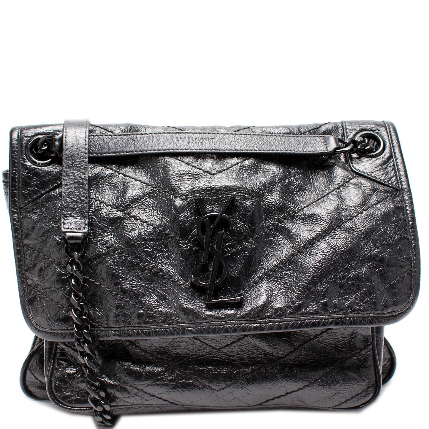 Saint Laurent Niki Medium Crinkle Leather Bag