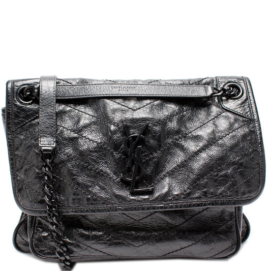 Saint Laurent Niki Medium Crinkle Leather Bag