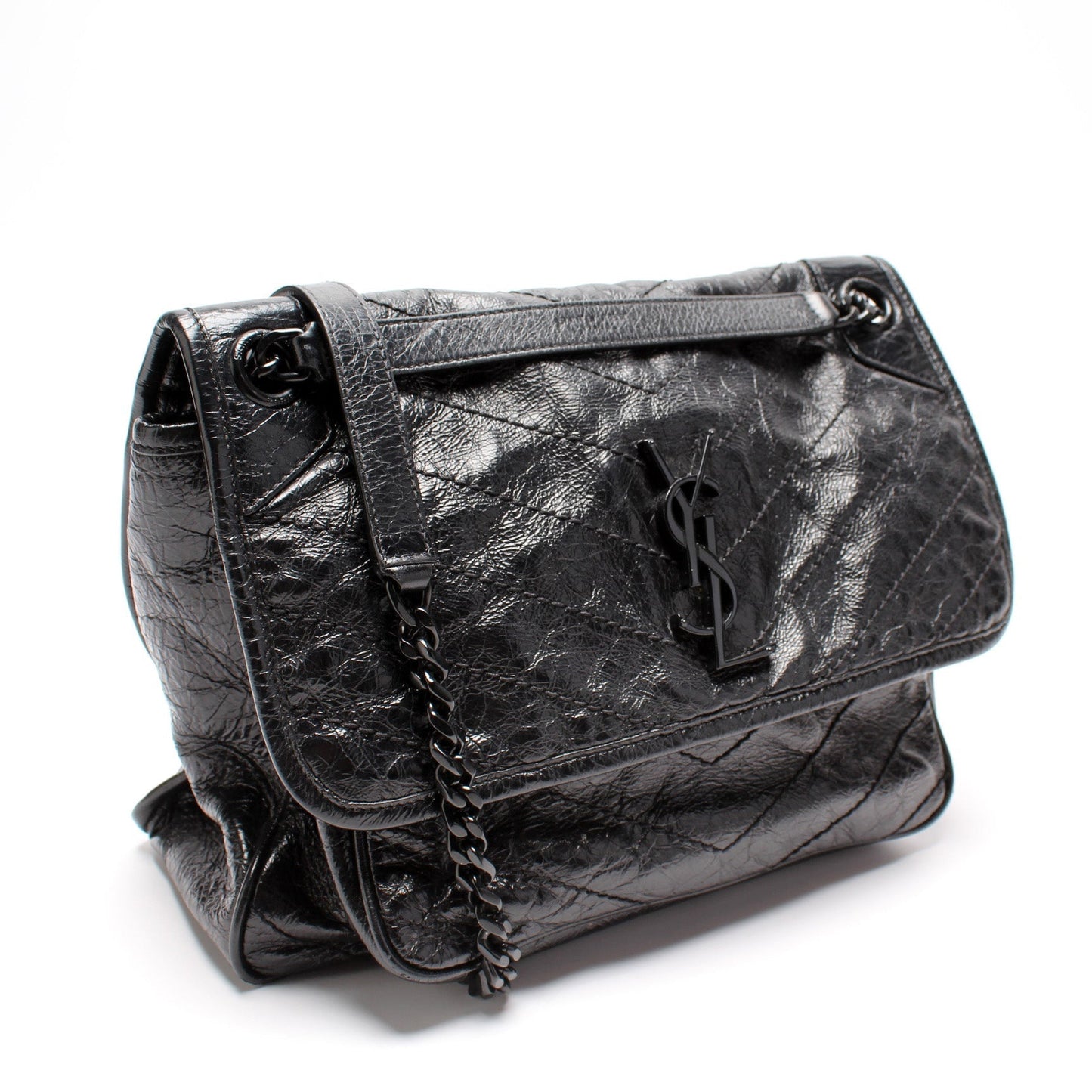 Saint Laurent Niki Medium Crinkle Leather Bag