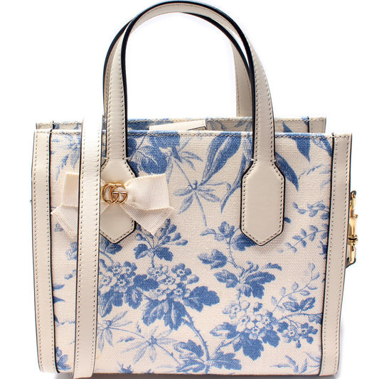 Gucci 443089 Ribbon Tote Small Floral Bag