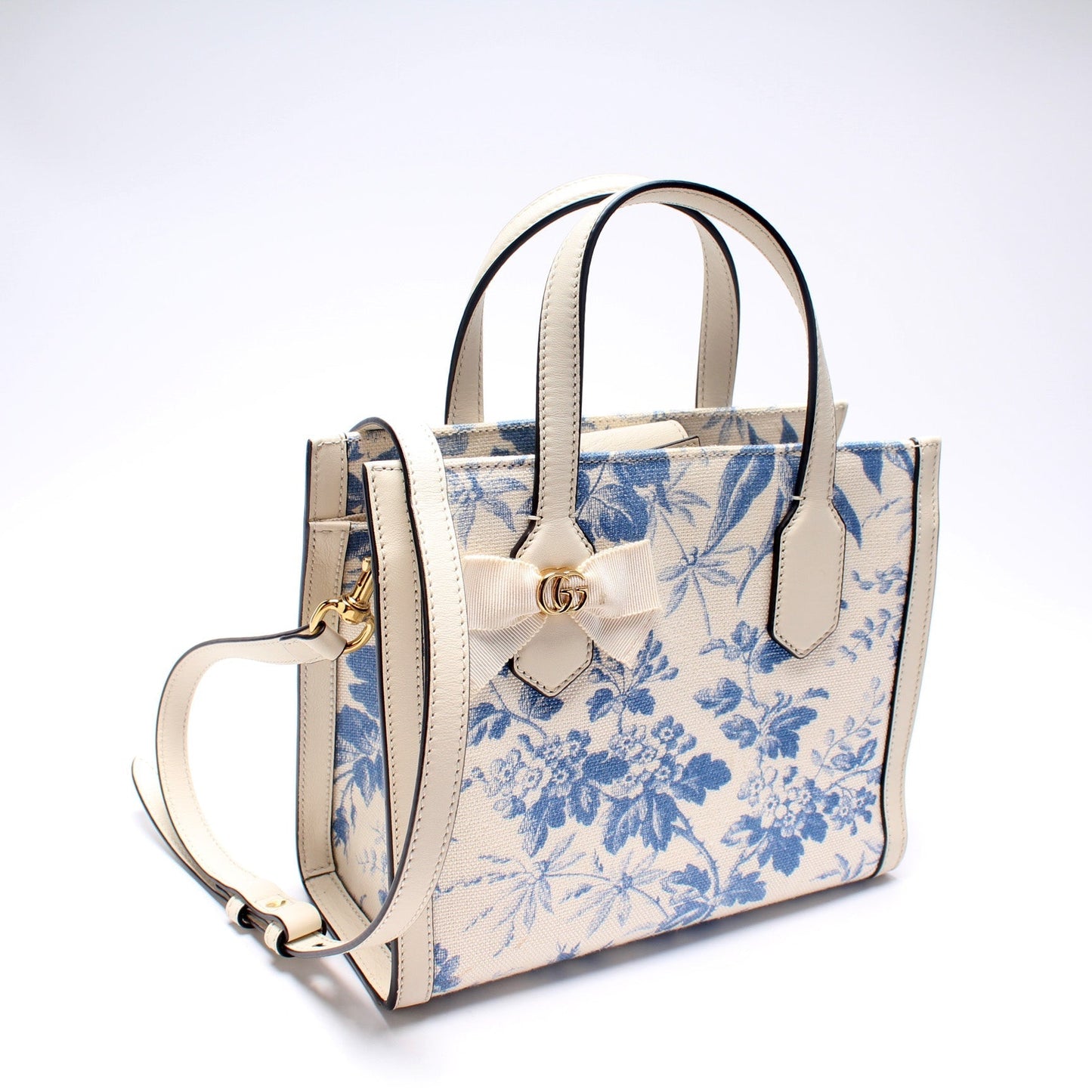 Gucci 443089 Ribbon Tote Small Floral Bag