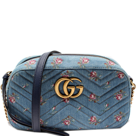 Gucci 447632 Marmont Small Denim Camera Bag