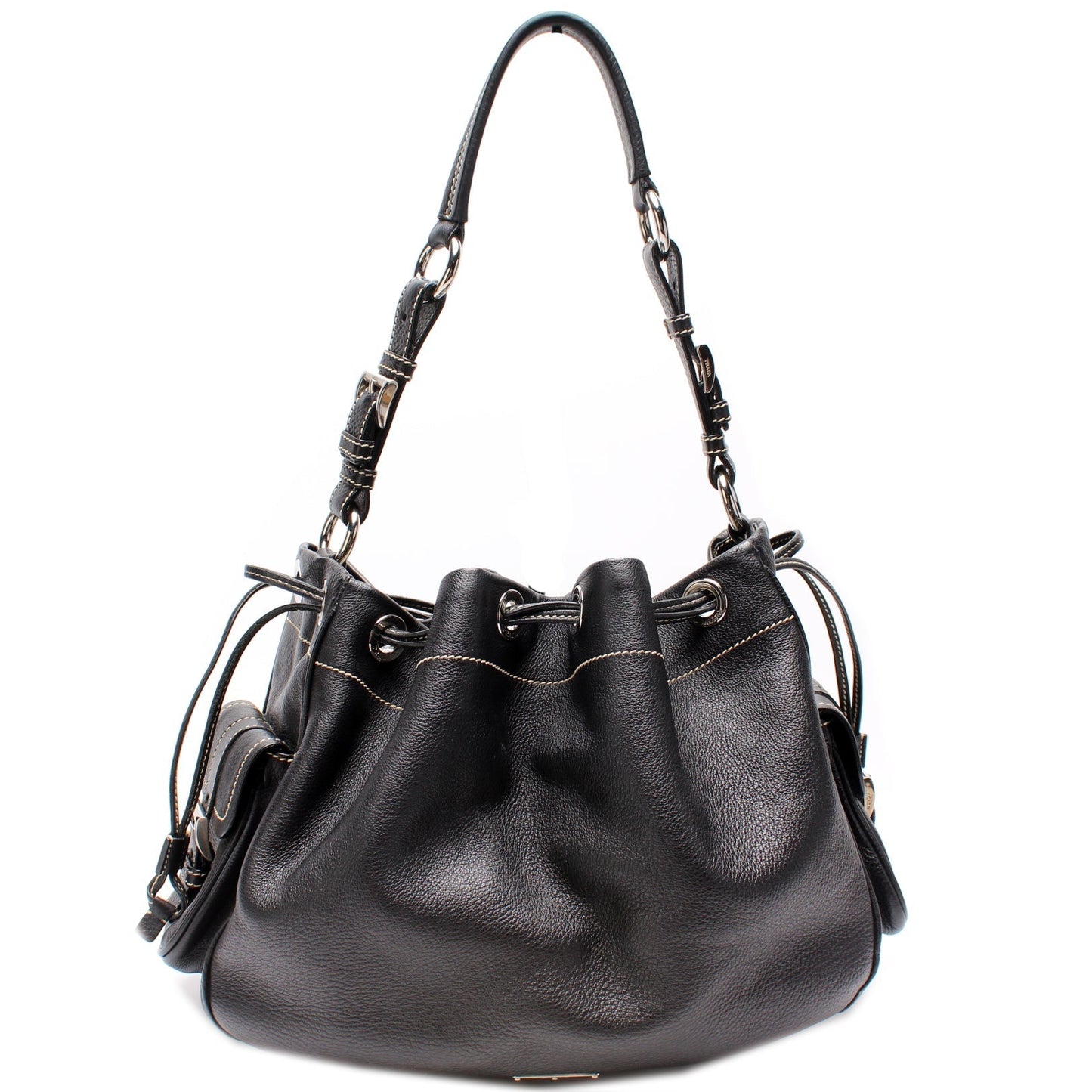 Prada Vitello Daino Drawstring Pocket Hobo Bag