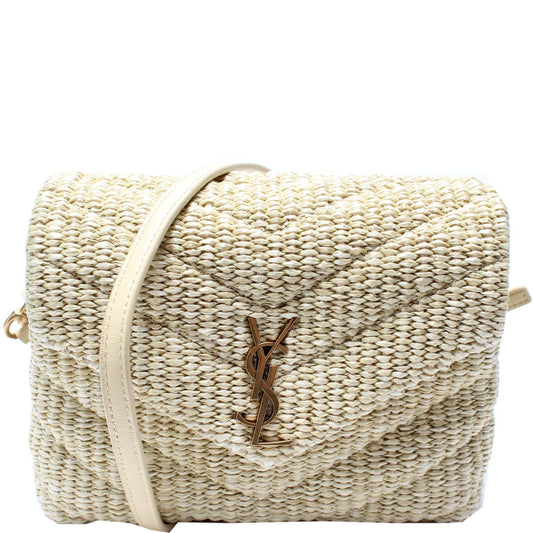 Saint Laurent Loulou Satchel Toy Crossbody Raffia 467072 Bag