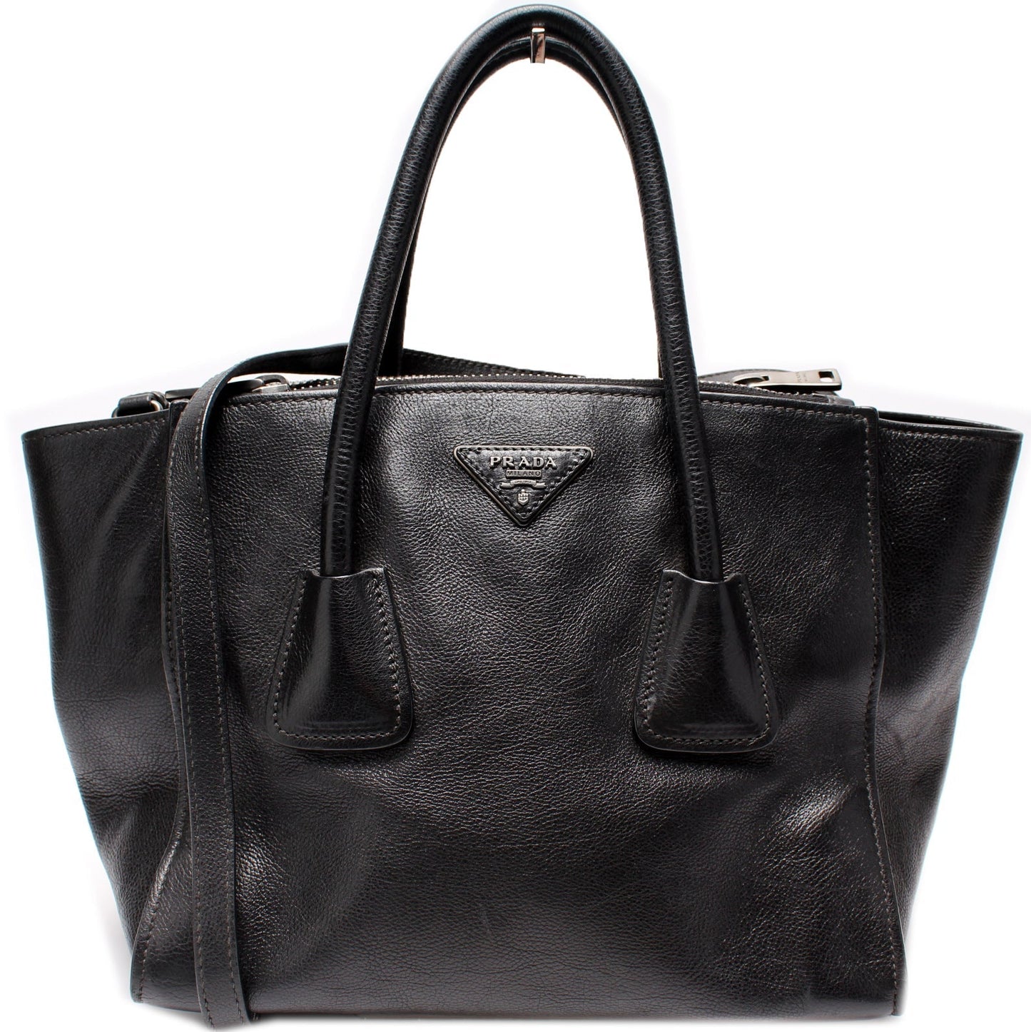 Prada Glace Calfskin Twin Pocket Tote Bag