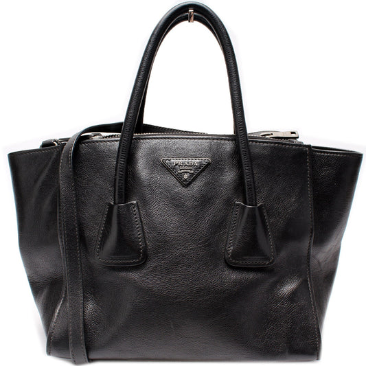 Prada Glace Calfskin Twin Pocket Tote Bag