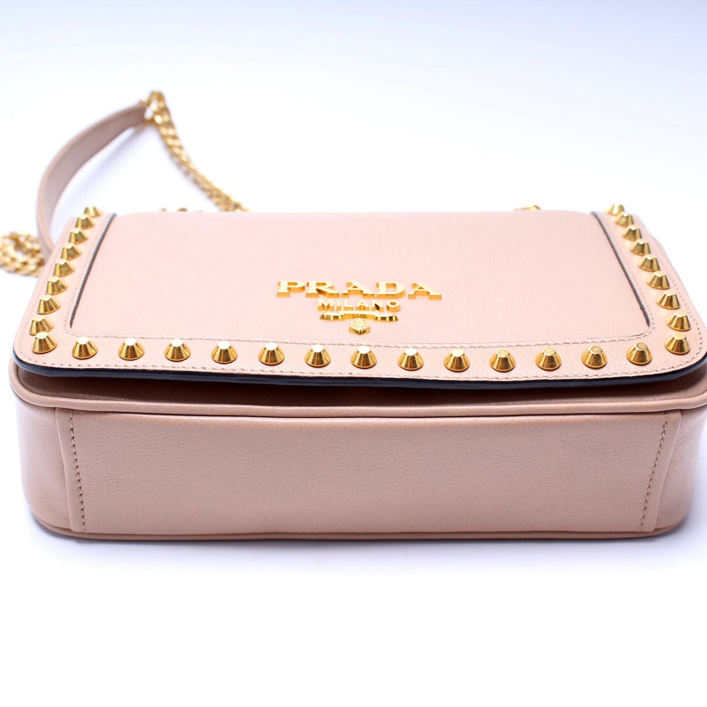 Prada Glace Calfskin Studded Crossbody Bag