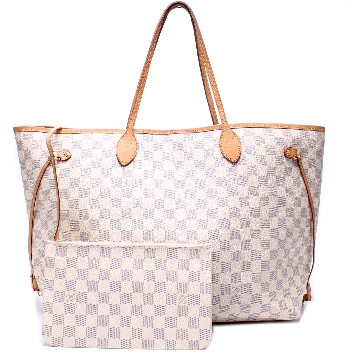 Louis Vuitton Neverfull GM W/ Wallet Damier Azur