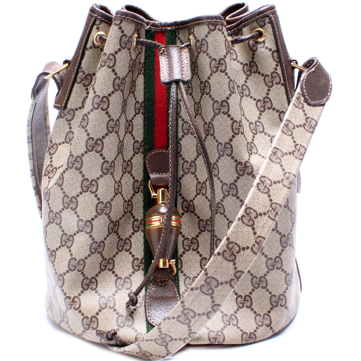 Gucci GG Supreme Web Large Bucket Vintage Bag
