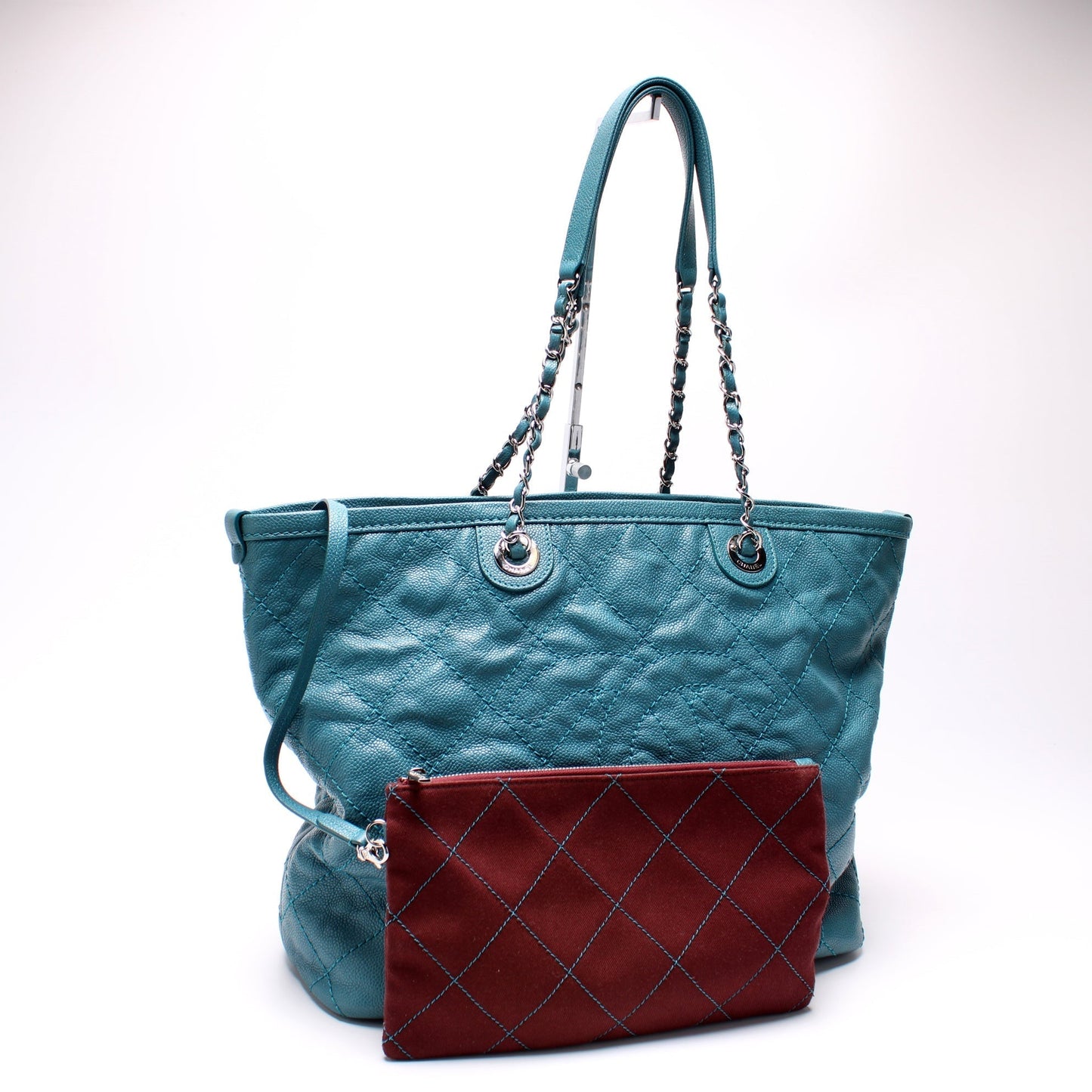 Chanel CC Shopping Tote With Pouch Quilted Caviar 20M Bag