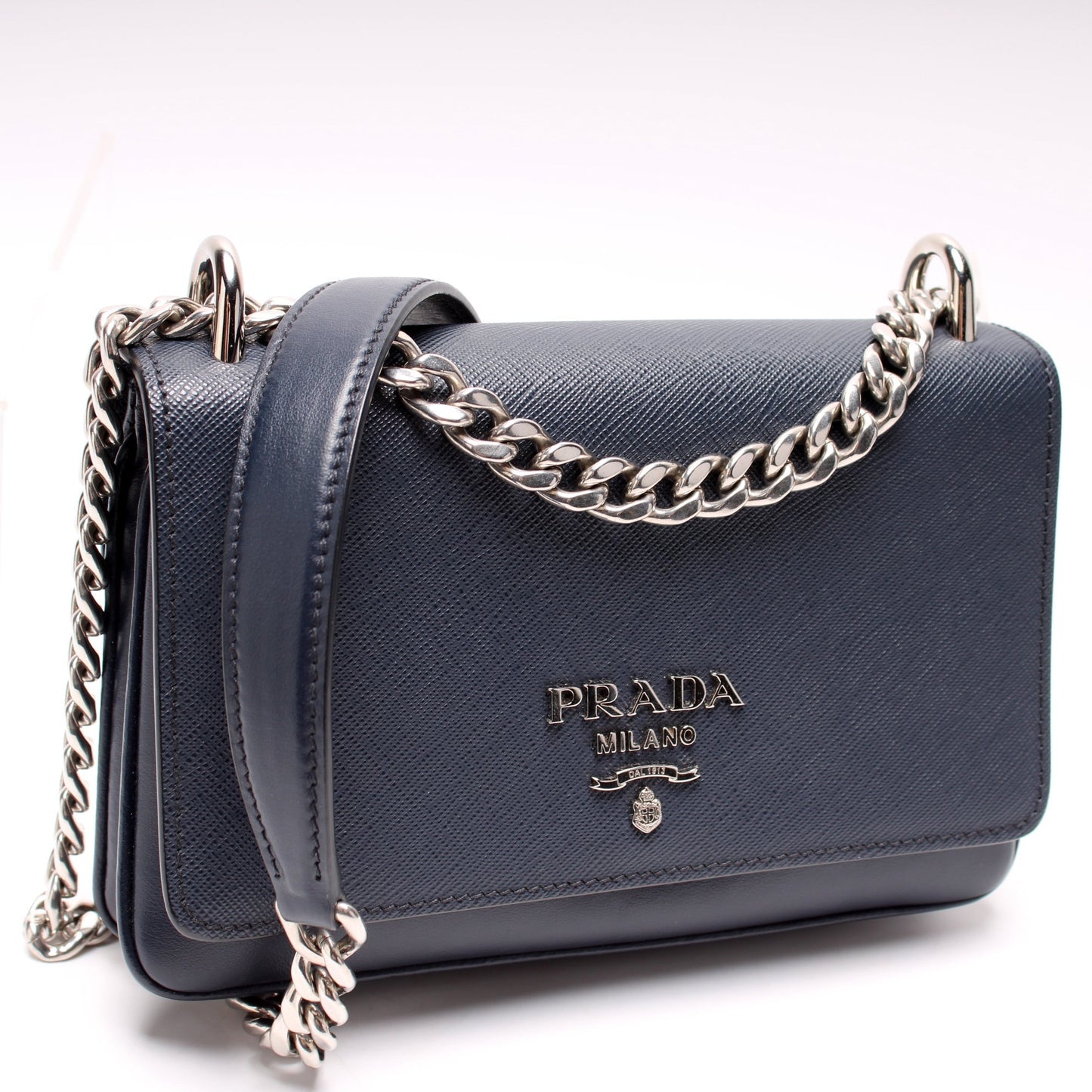 Prada Pattina Soft Calfskin And Saffiano Bag