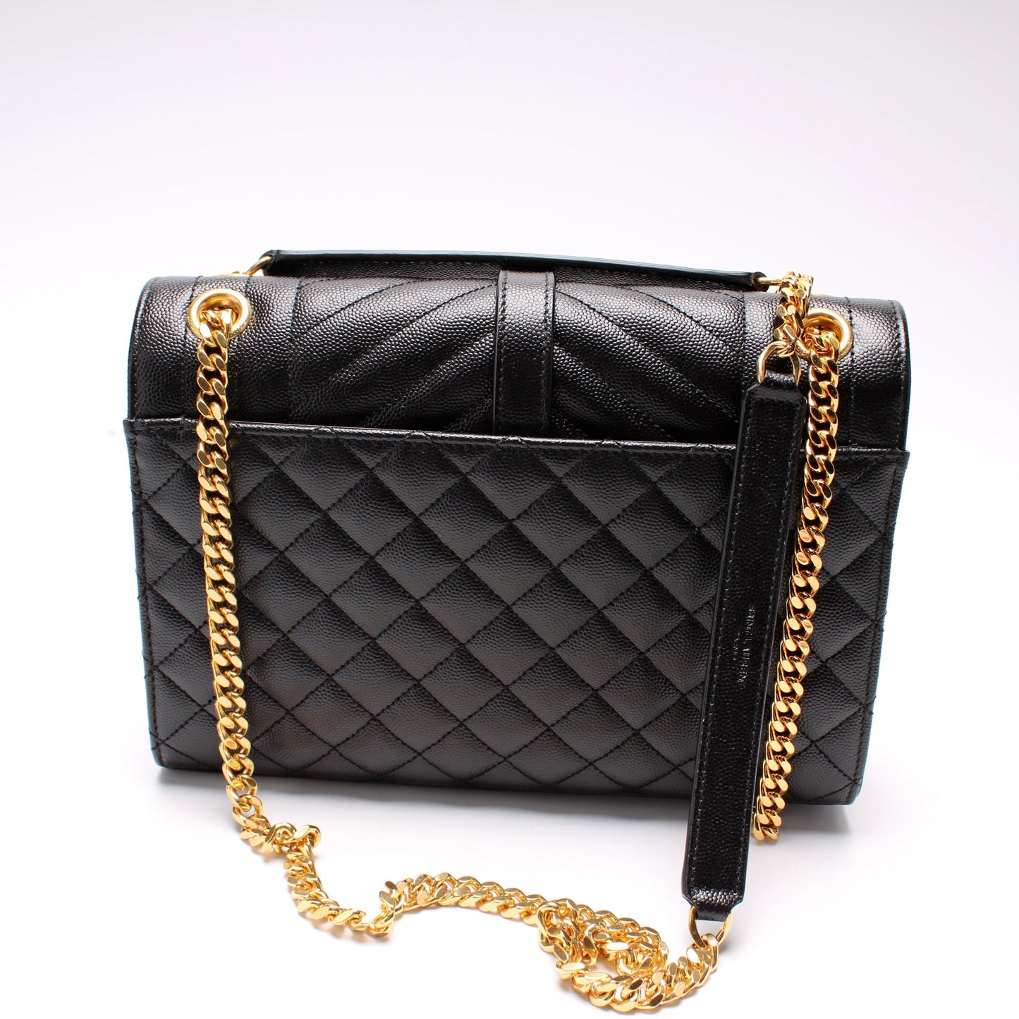 Saint Laurent Grain De Monogram Triquilt Medium Satchel 600185 Bag