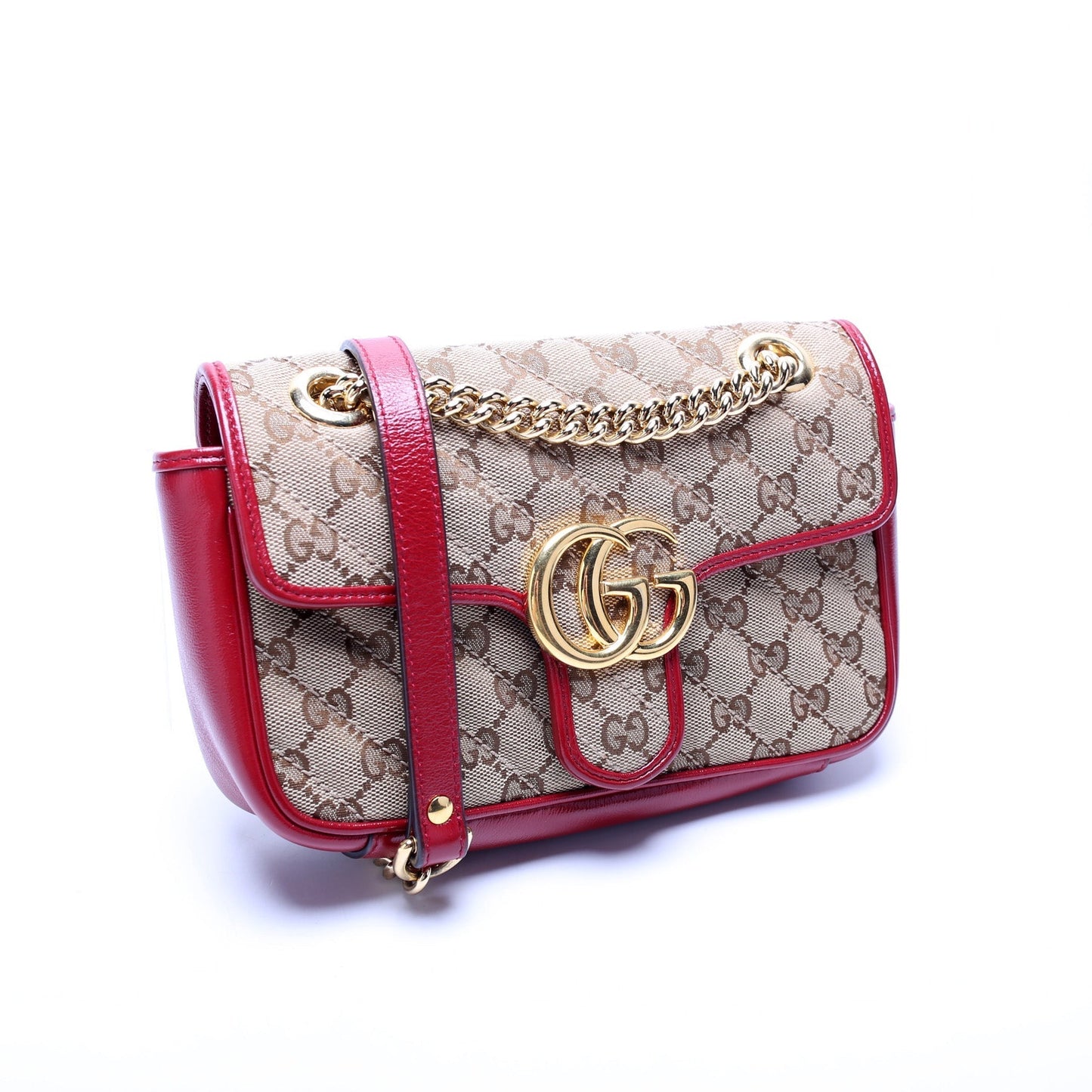 Gucci 446744 GG Canvas Marmont Shoulder Mini Flap Bag