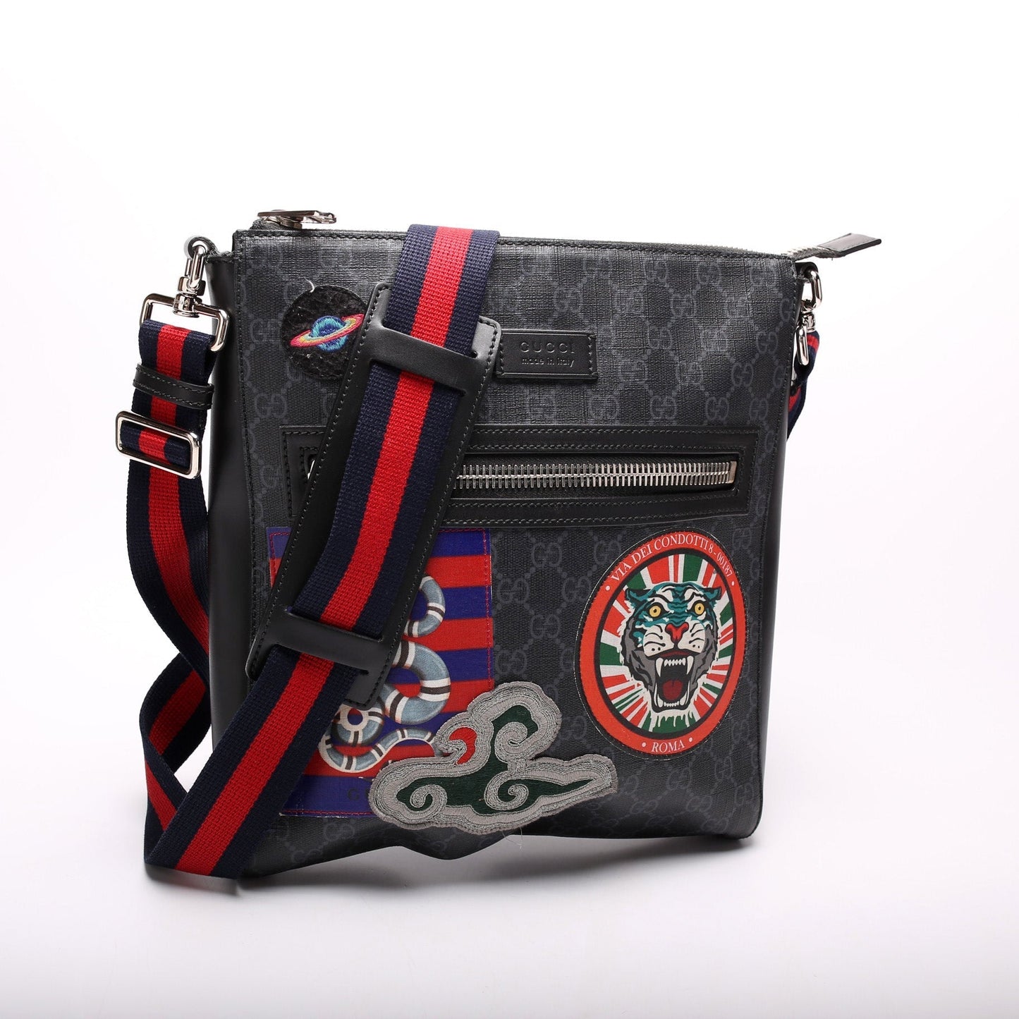 Gucci 474137 GG Supreme Night Courier Messenger Bag