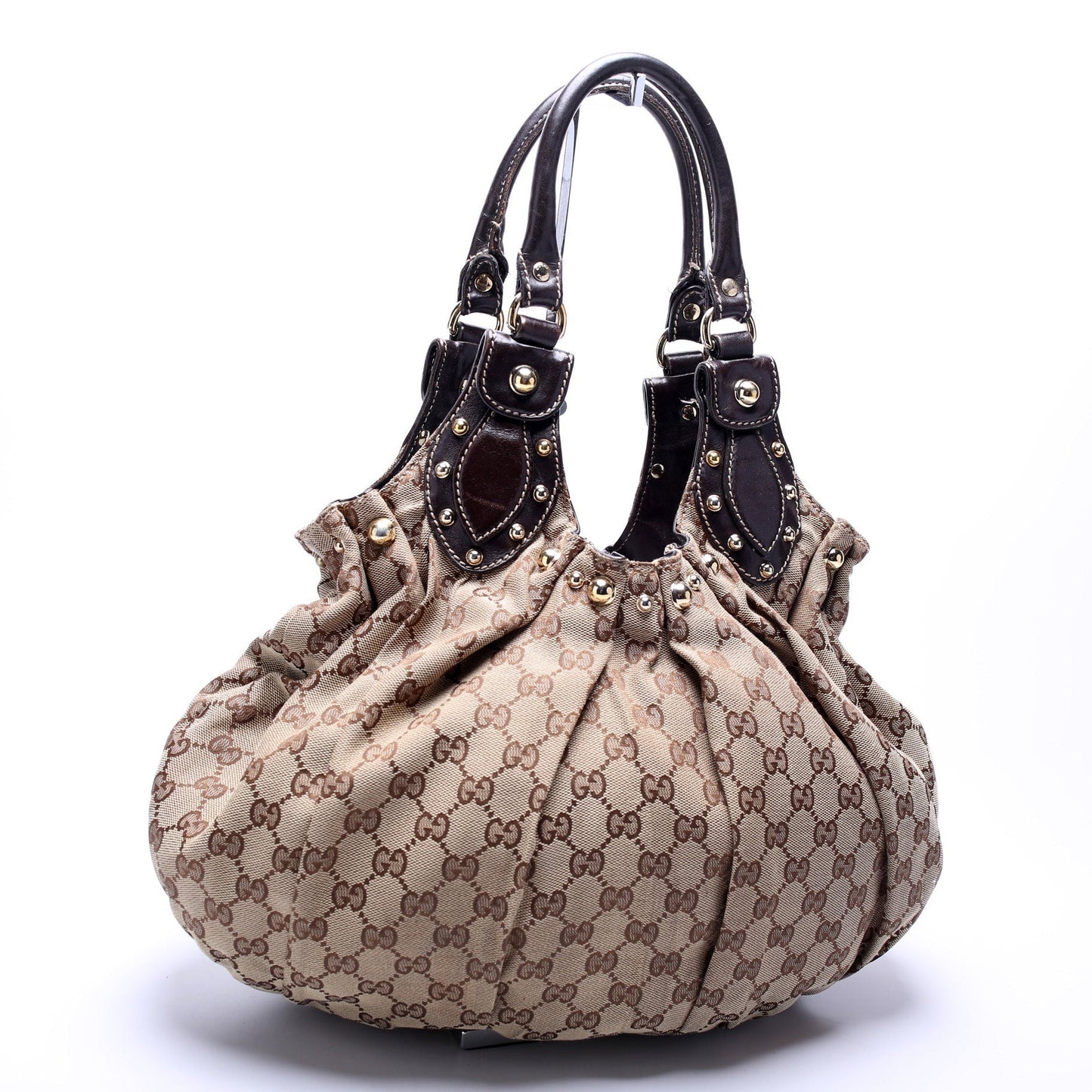 Gucci 203624 GG Canvas Studded Pelham Medium Bag