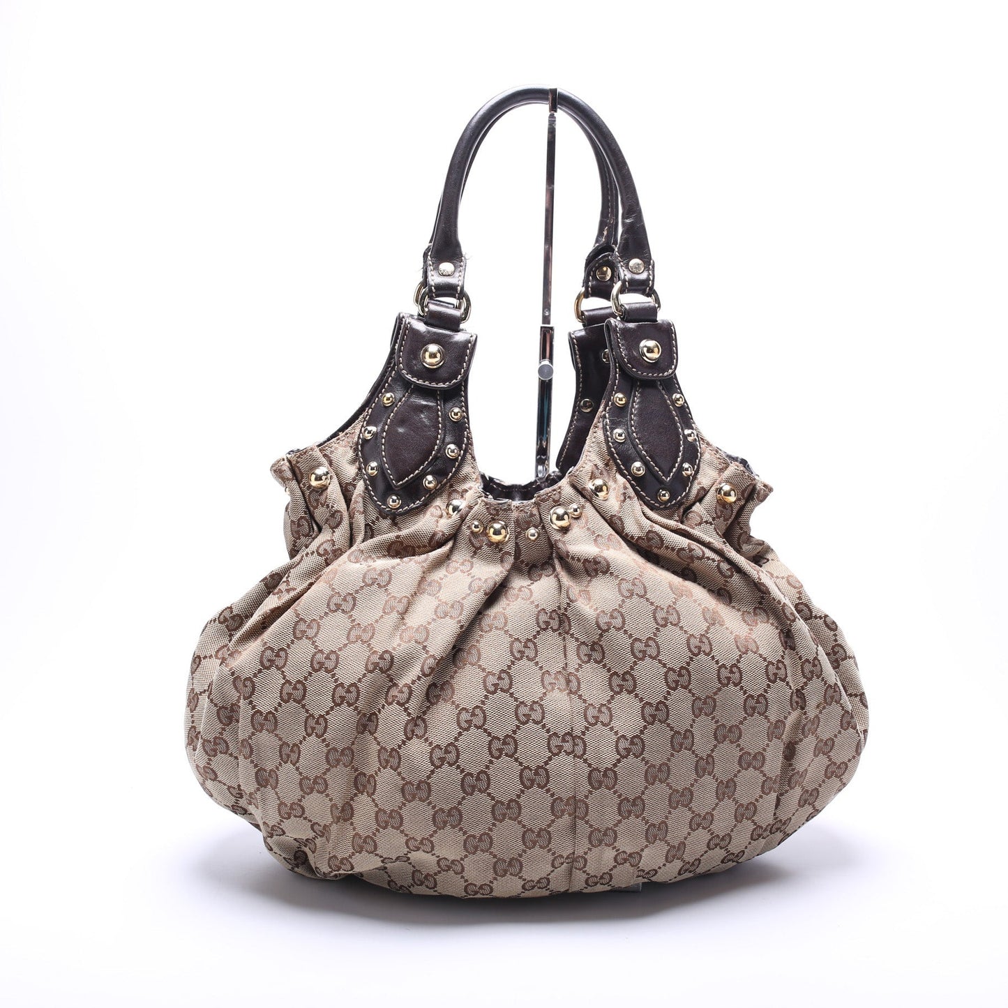 Gucci 203624 GG Canvas Studded Pelham Medium Bag
