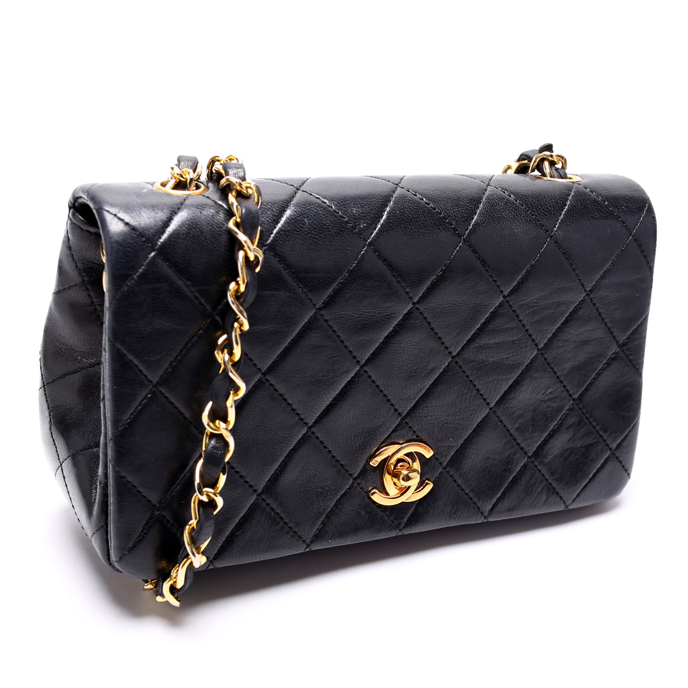 Chanel CC Full Flap Mini Quilted Lambskin Vintage Bag