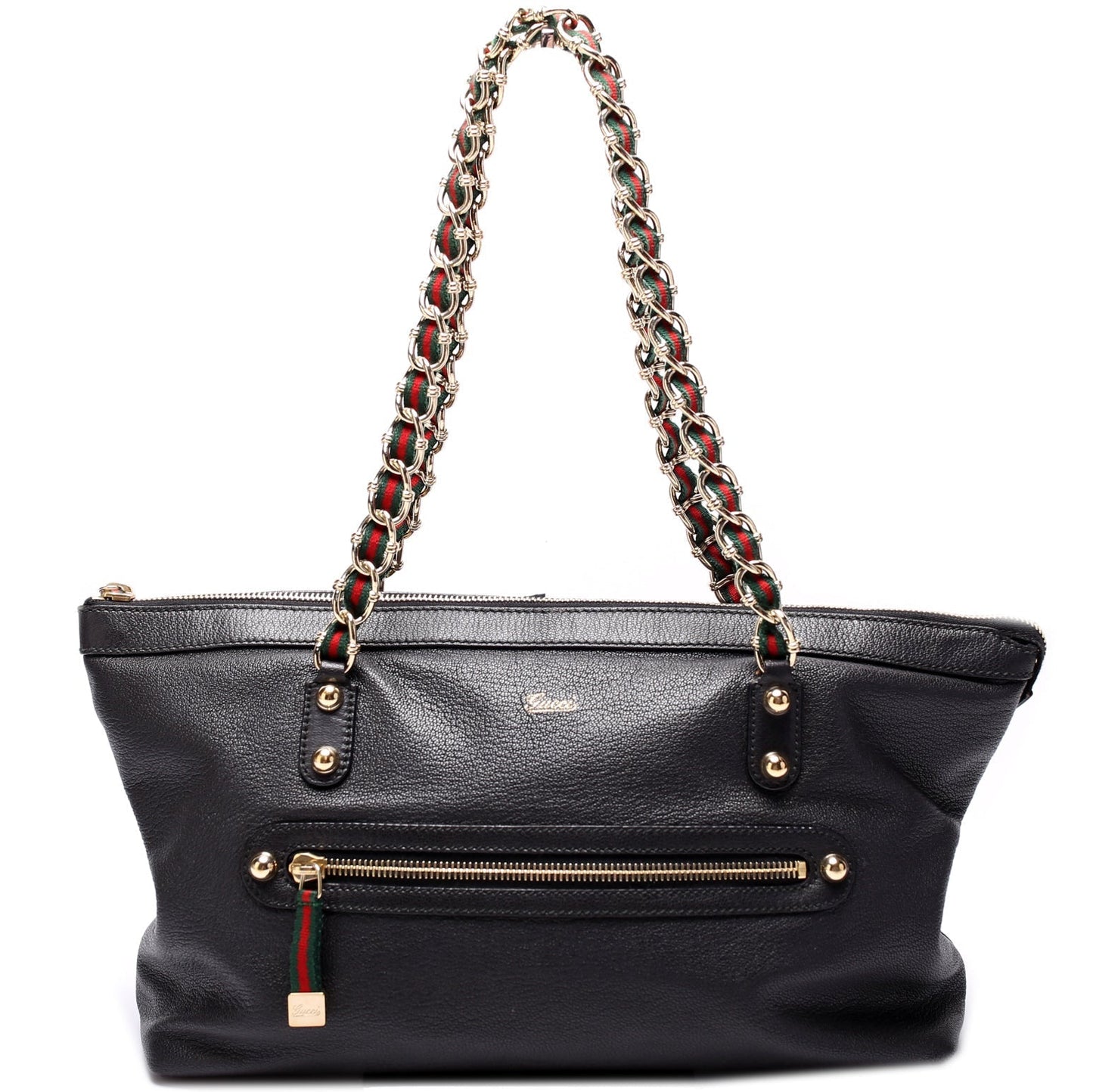 Gucci 153016 Capri Web Chain Leather Shoulder Bag