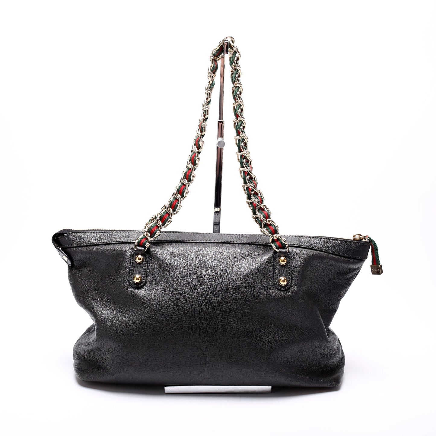 Gucci 153016 Capri Web Chain Leather Shoulder Bag