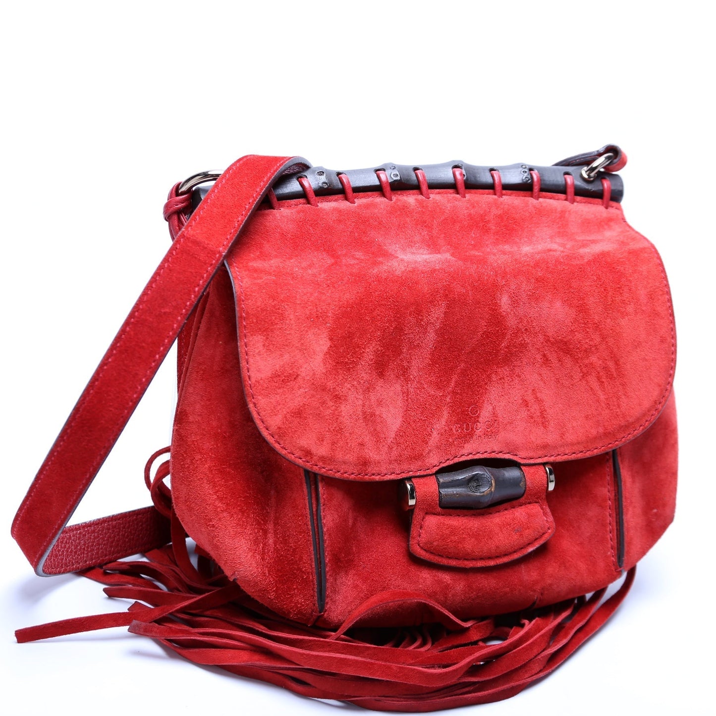 Gucci 347100 Suede Nouveau Fringe Small Shoulder Bag