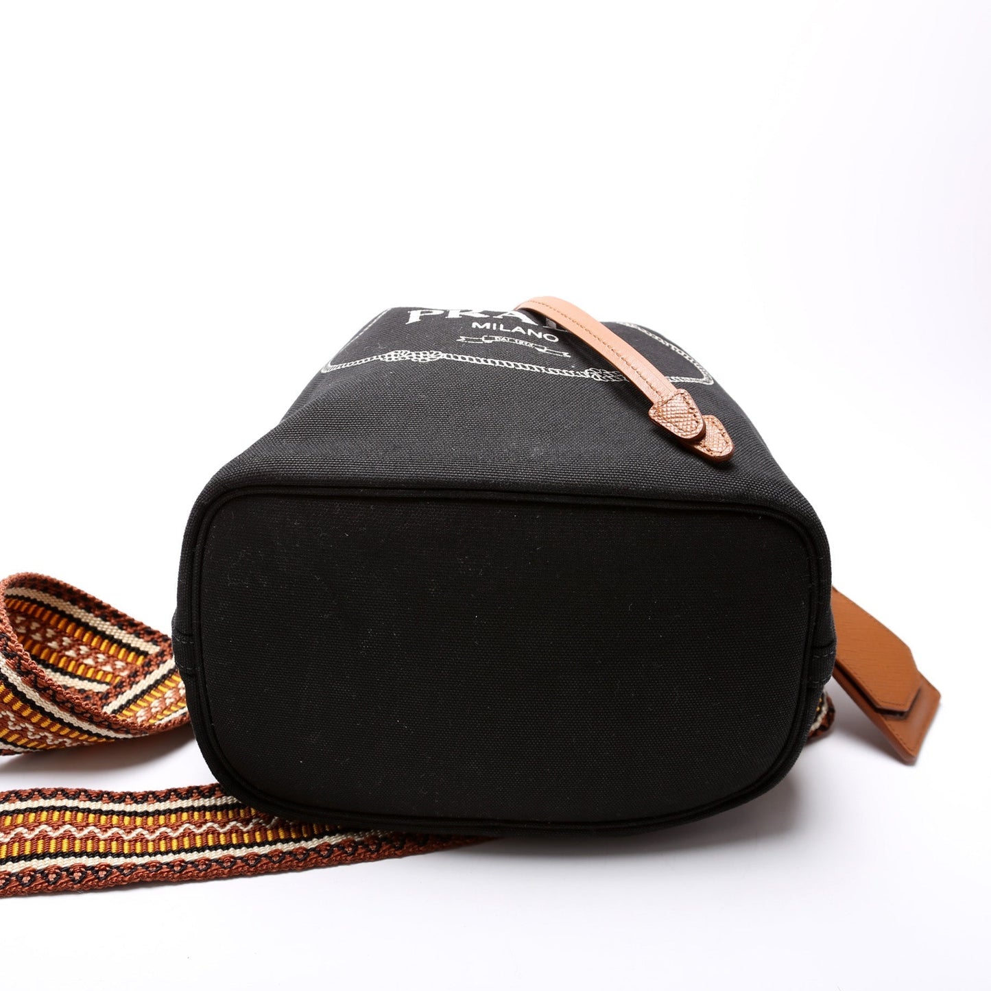 Prada 1BE032 Logo Canvas Drawstring Bag