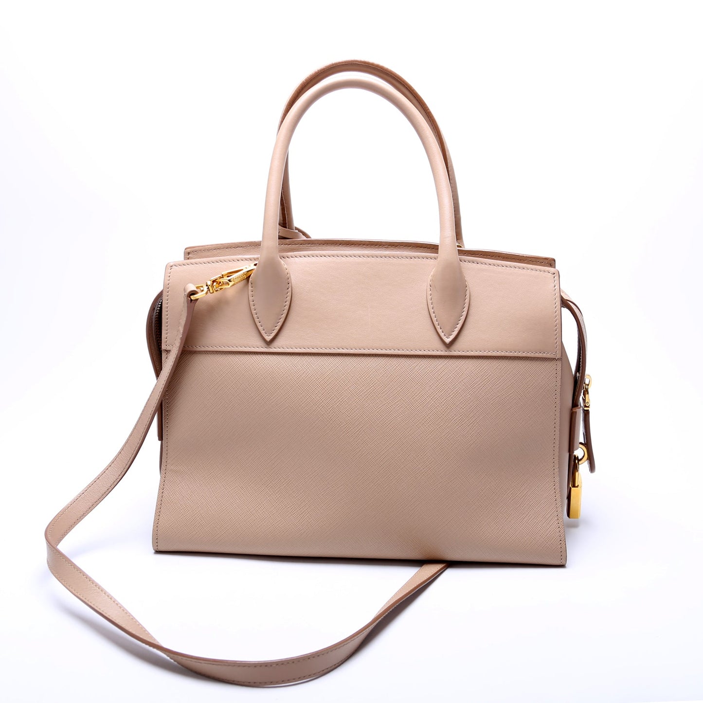Prada Saffiano City Calfskin Esplanade Medium Bag