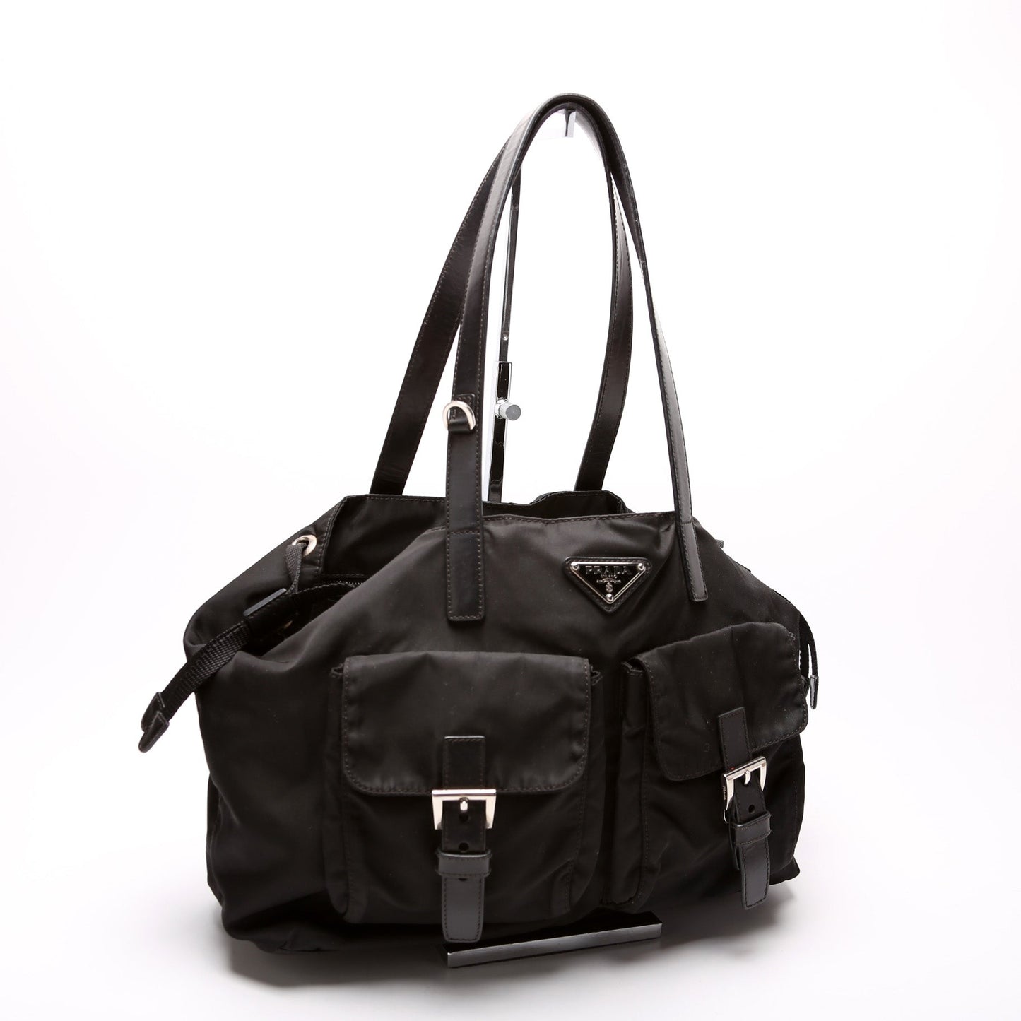 Prada Tessuto Nylon Side Cinch Tote Bag