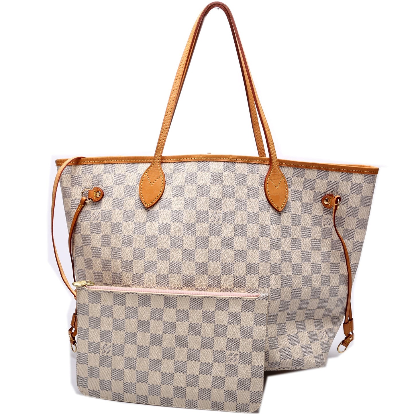 Louis Vuitton Neverfull W/Wallet MM Damier Azur