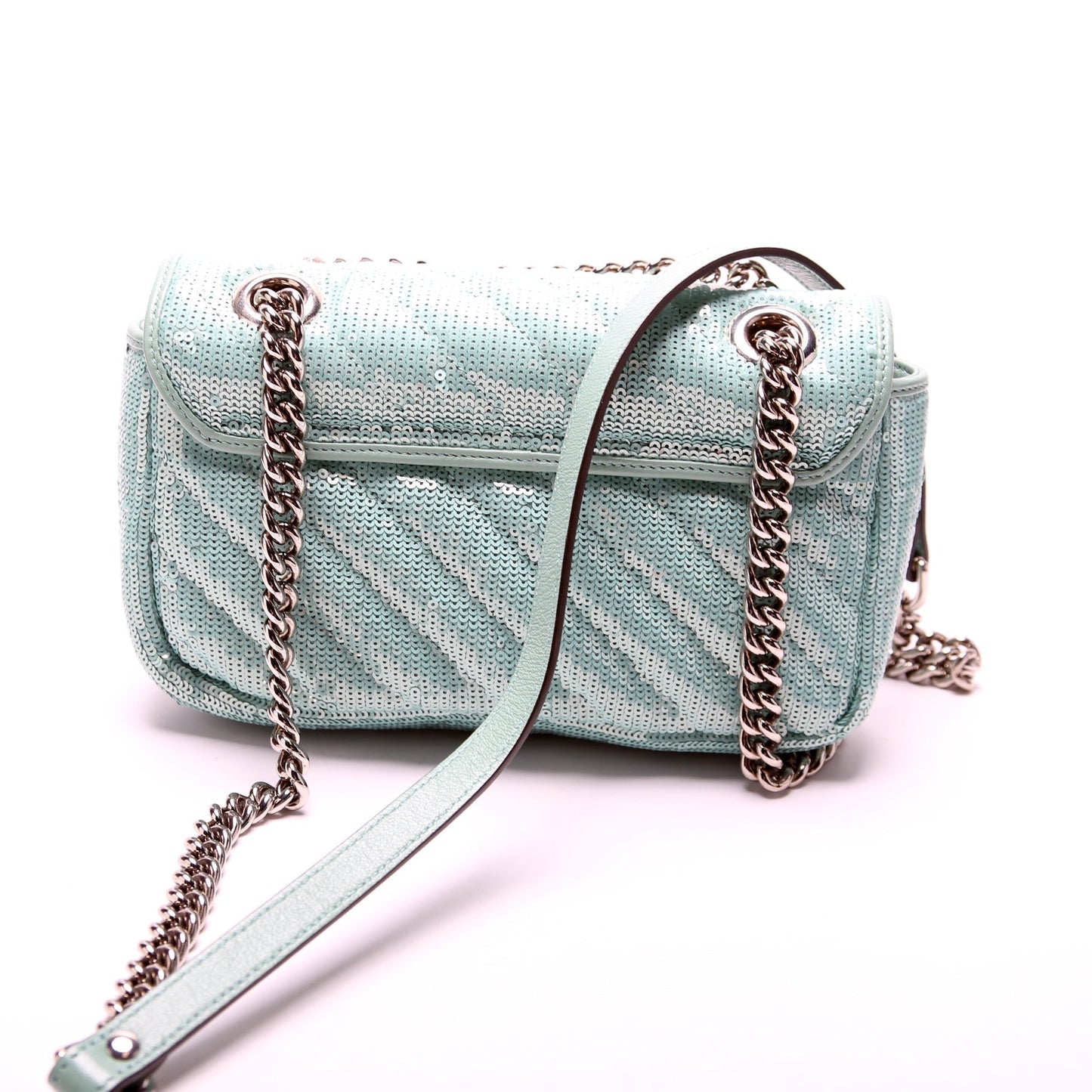 Gucci 446744 Marmont Sequin Shoulder Mini Flap Bag
