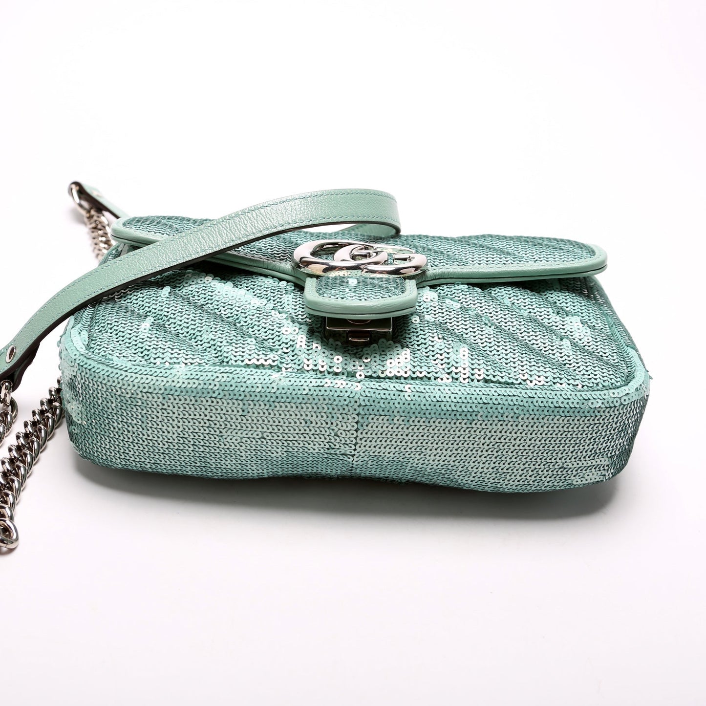 Gucci 446744 Marmont Sequin Shoulder Mini Flap Bag