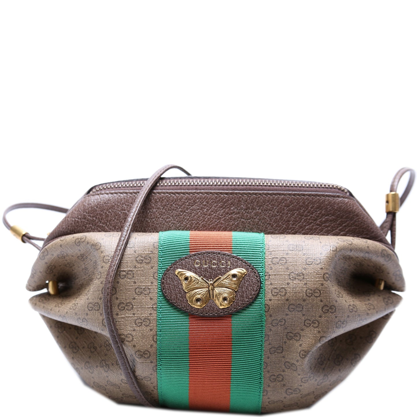 Gucci 564582 GG Supreme New Candy Butterfly Web Crossbody Bag