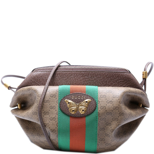 Gucci 564582 GG Supreme New Candy Butterfly Web Crossbody Bag